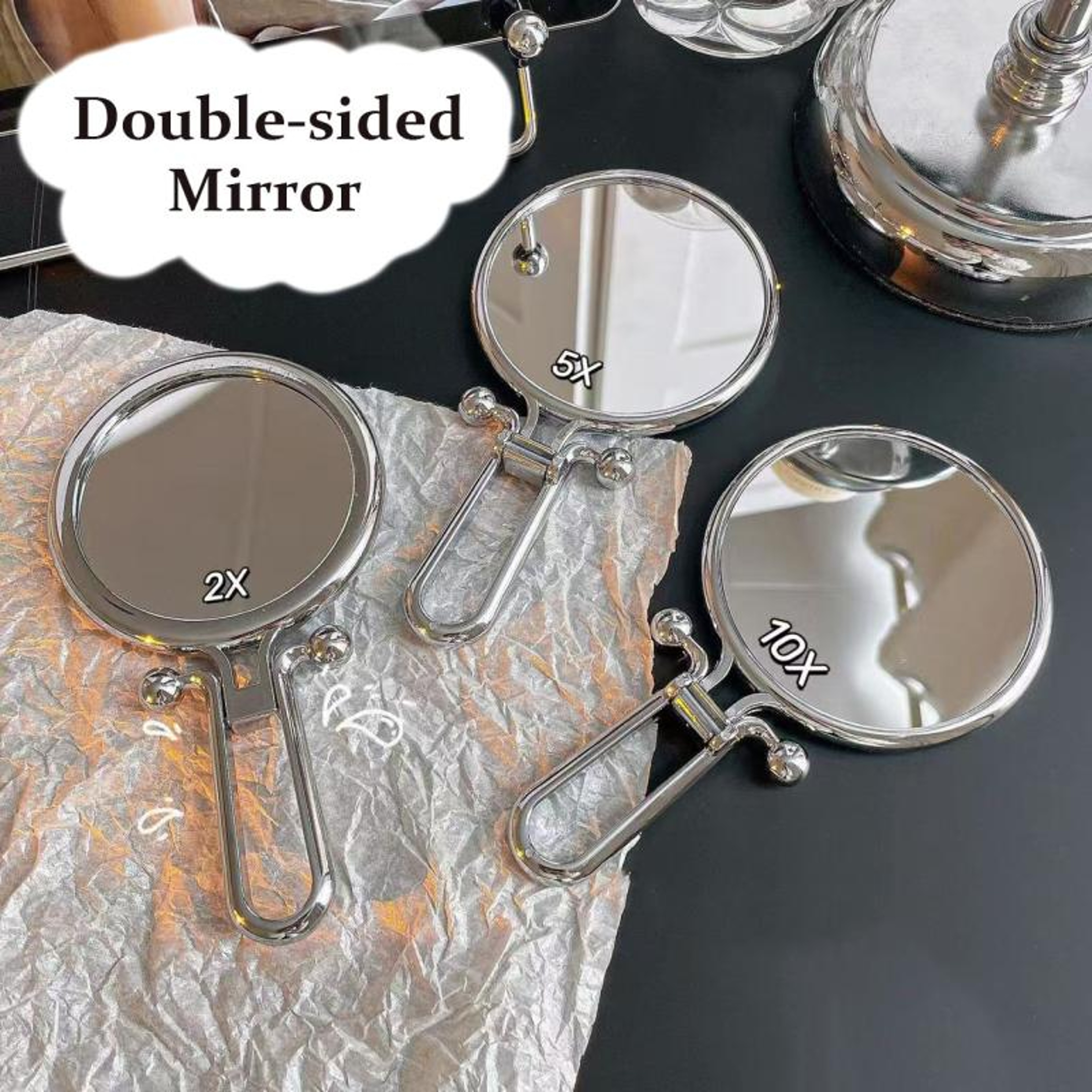 Portable Makeup Mirror with Magnification Double Sided Folding Vanity Mirror – view 1