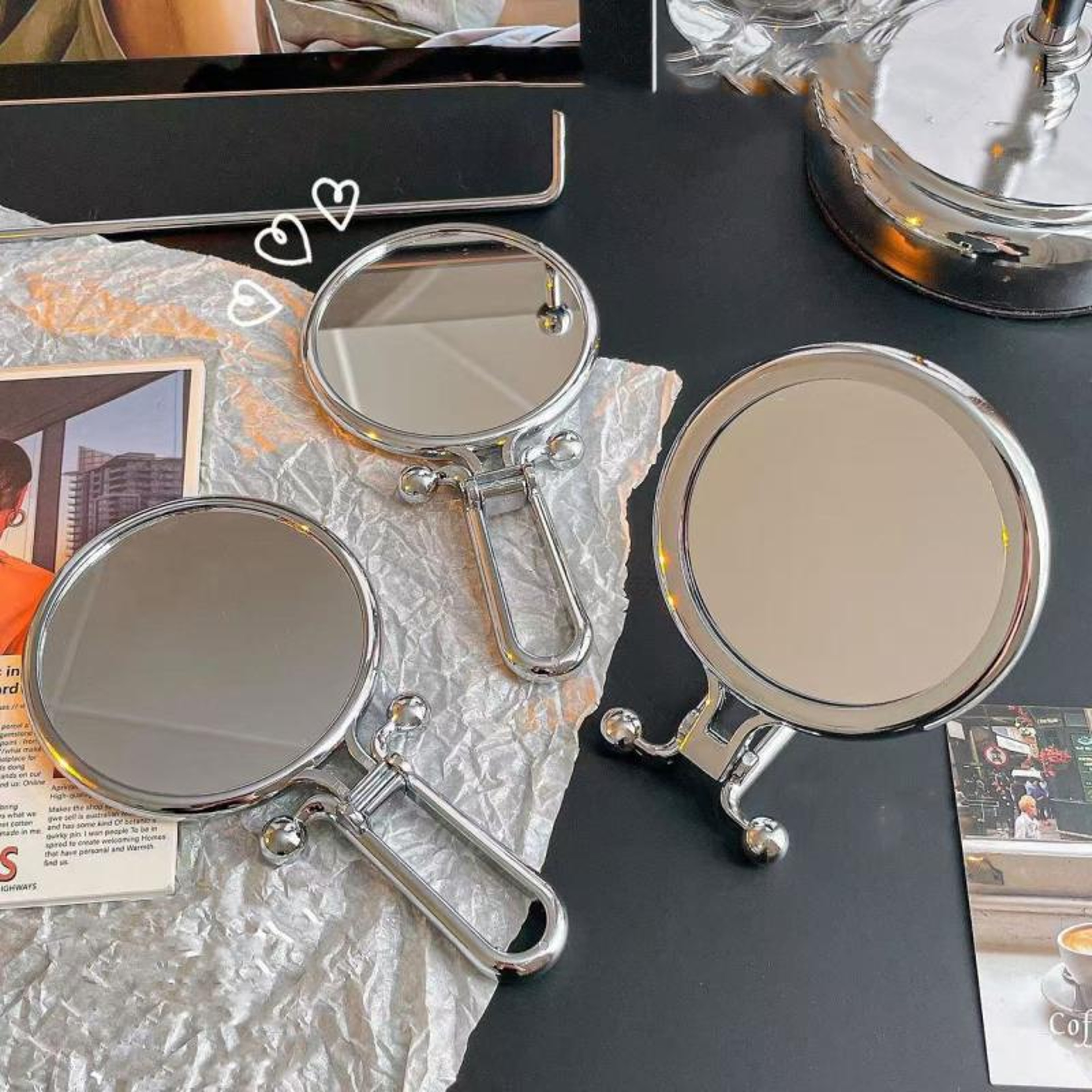 Portable Makeup Mirror with Magnification Double Sided Folding Vanity Mirror – view 3