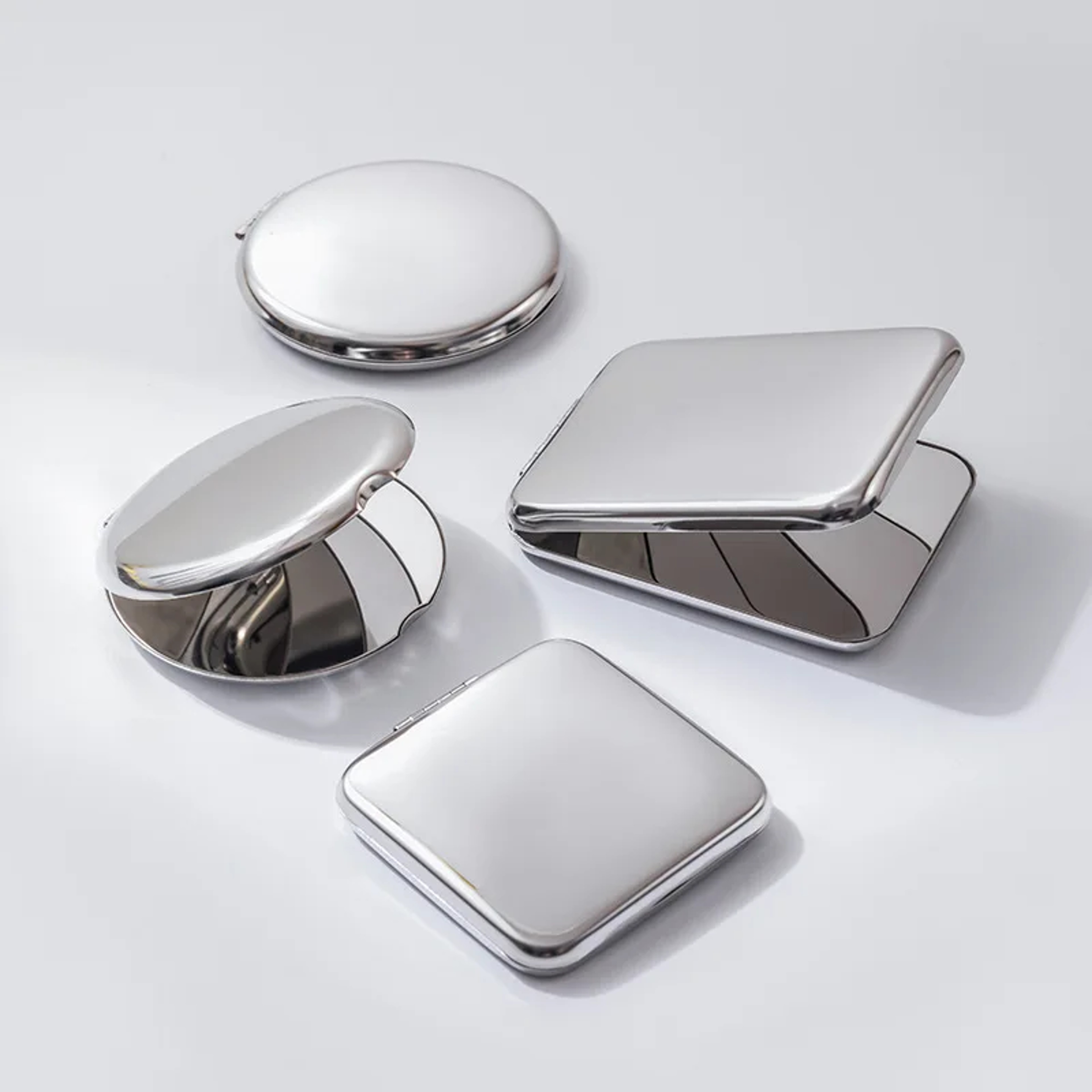 Compact Makeup Mirror Travel Makeup Mirror Double Sided Stainless Steel Pocket Mirror 0