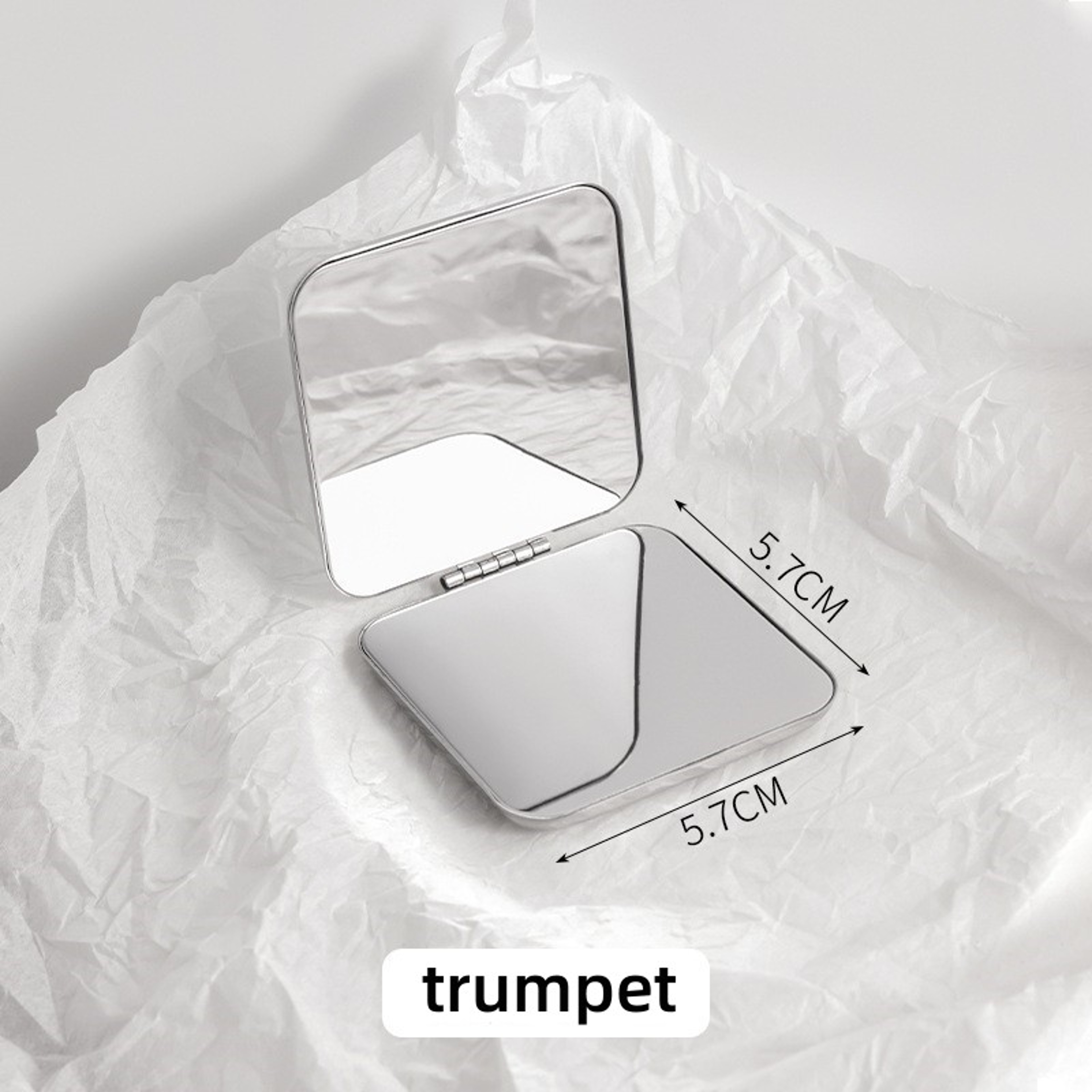 Compact Makeup Mirror Travel Makeup Mirror Double Sided Stainless Steel Pocket Mirror 6