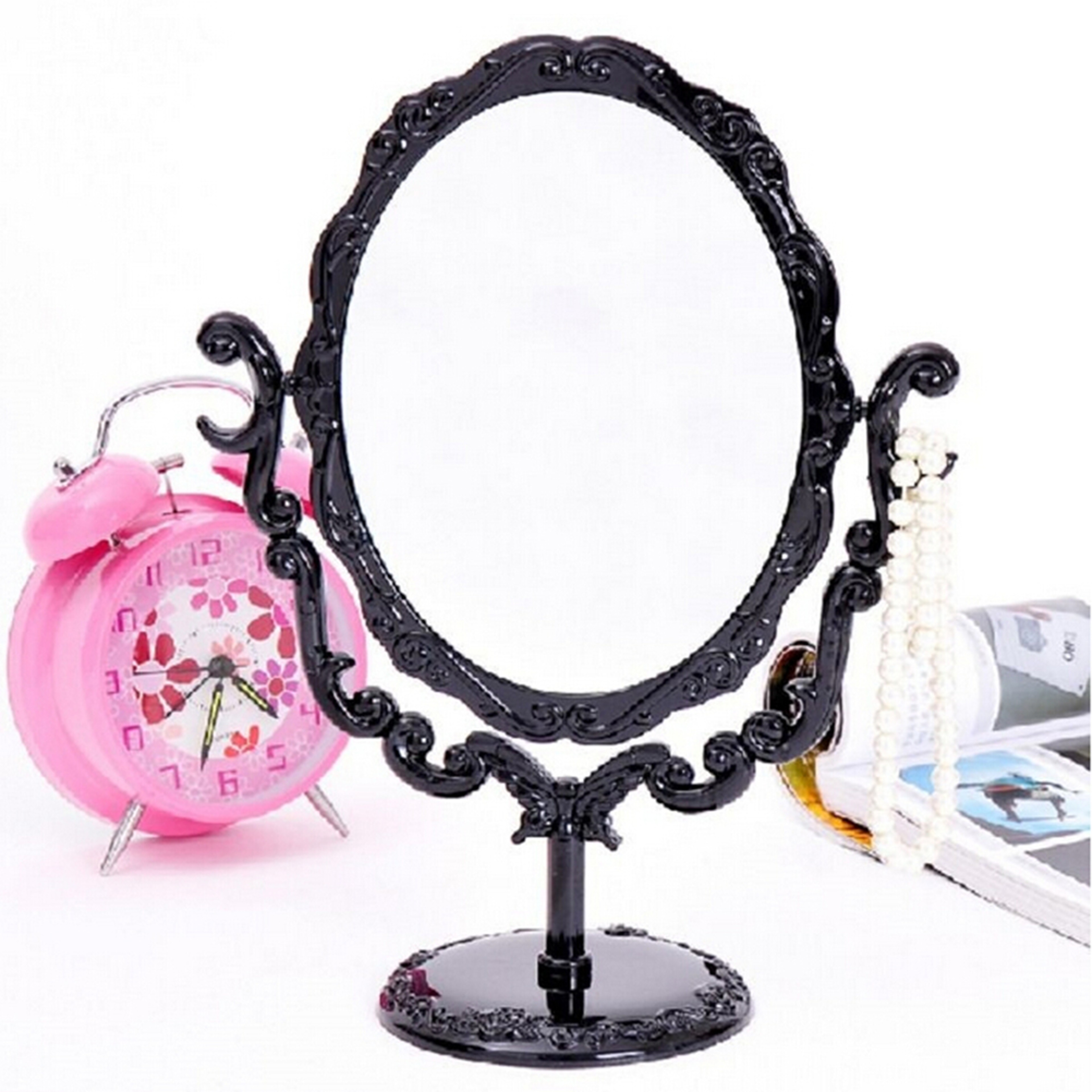 Gothic Rose Vintage Makeup Mirror with Butterfly Frame Rotating Vanity Mirror for Desktop Vanity – view 2