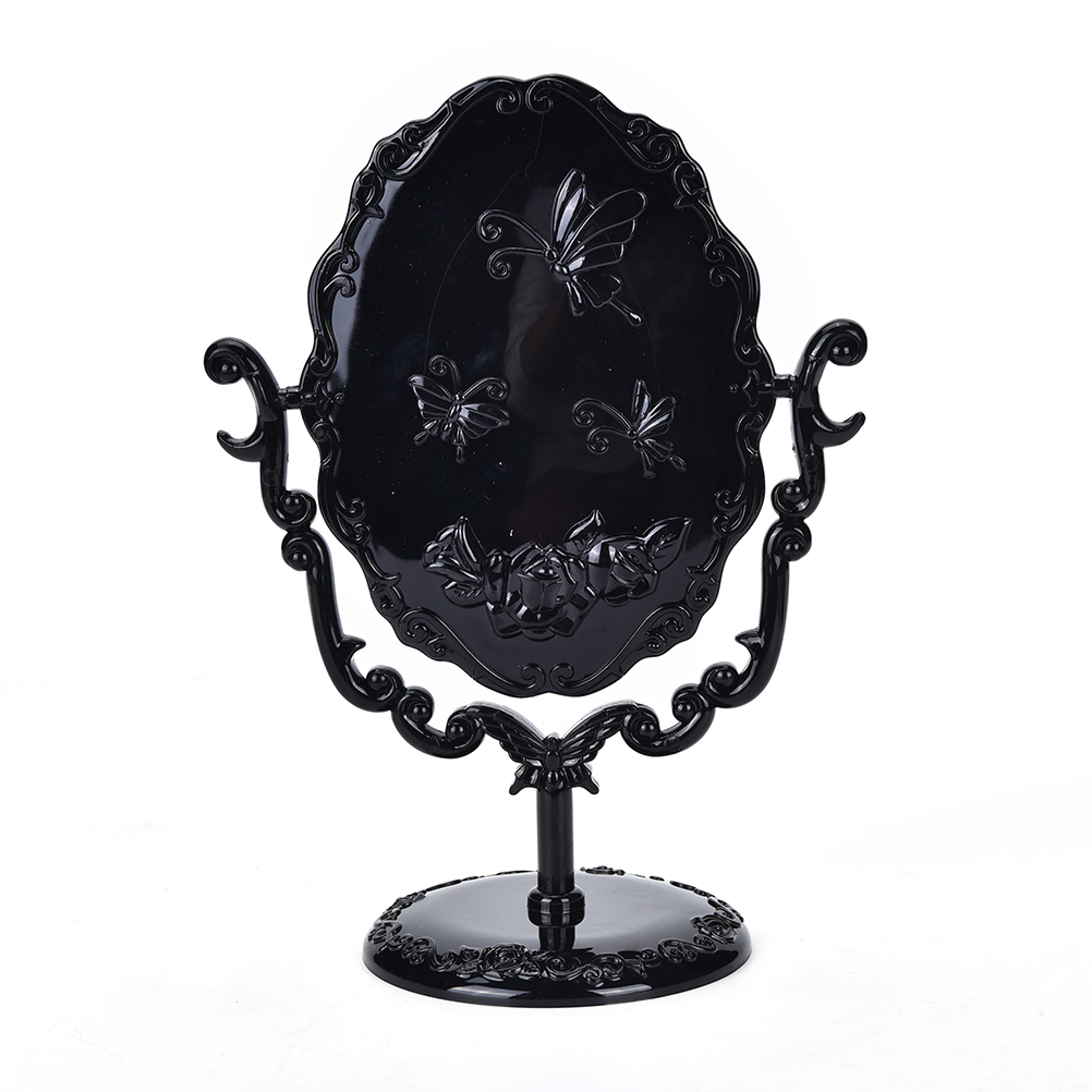 Gothic Rose Vintage Makeup Mirror with Butterfly Frame Rotating Vanity Mirror for Desktop Vanity – view 4