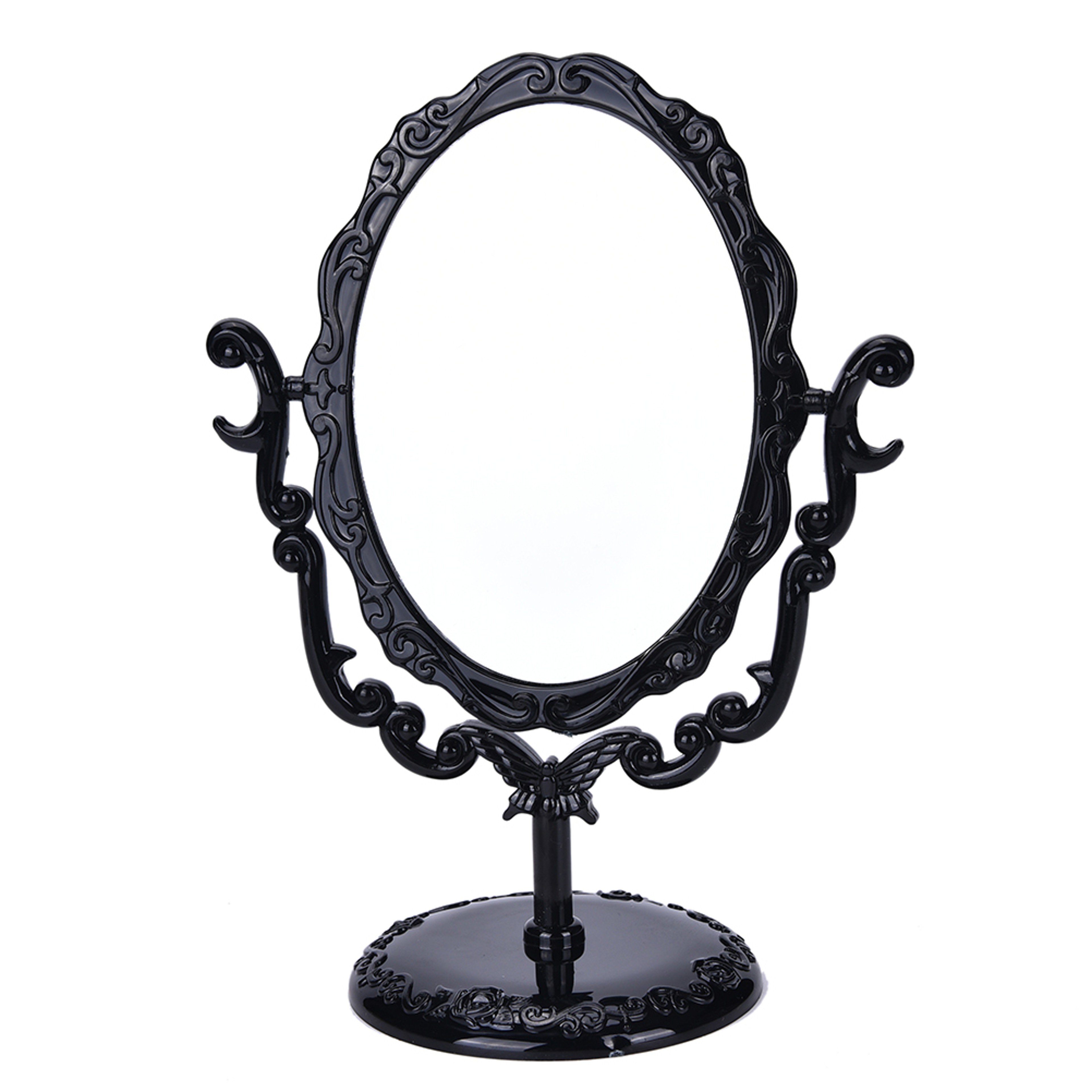 Gothic Rose Vintage Makeup Mirror with Butterfly Frame Rotating Vanity Mirror for Desktop Vanity – view 7