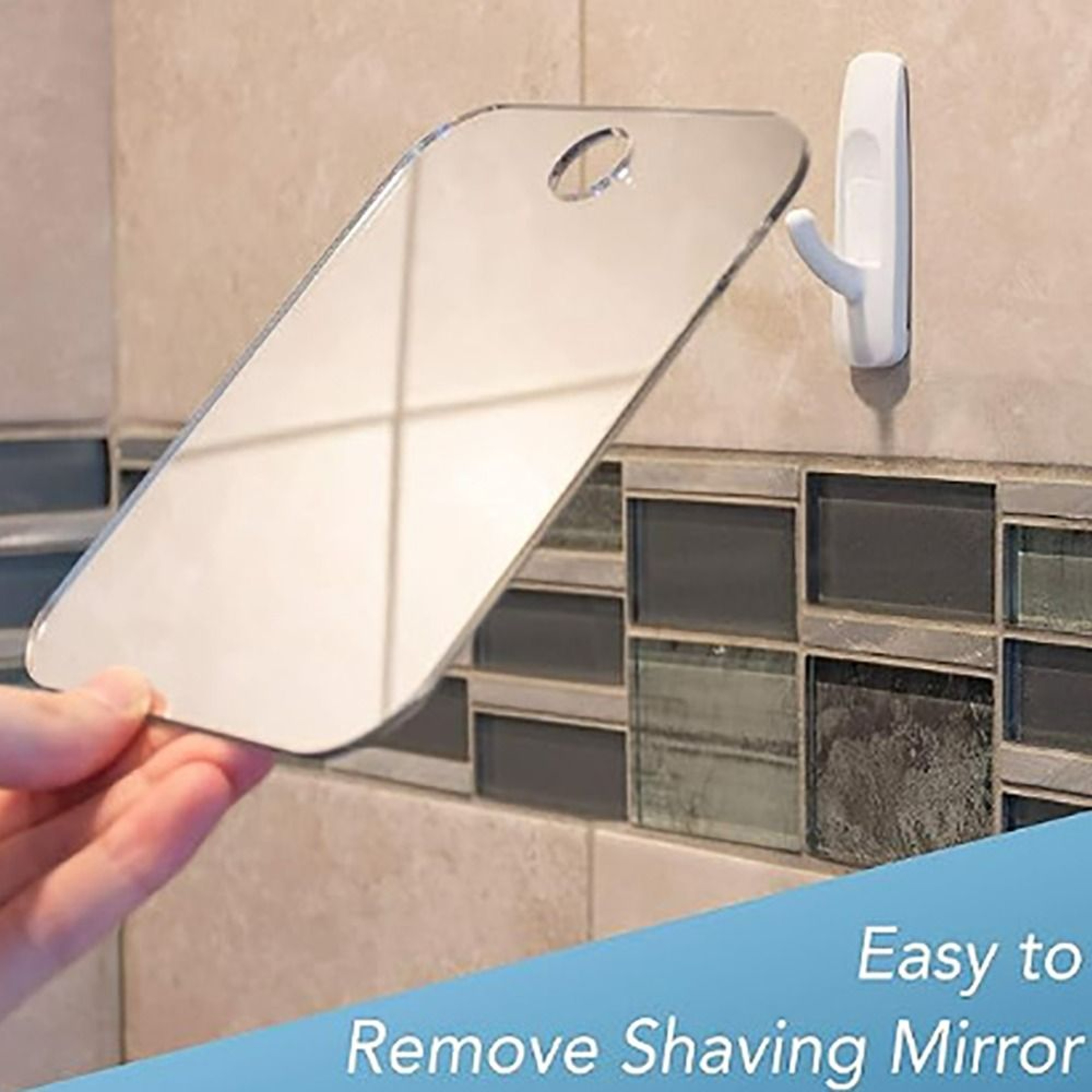 Fogless Shower Shaving Mirror  Shatterproof Portable Travel Bathroom Grooming Mirror 2