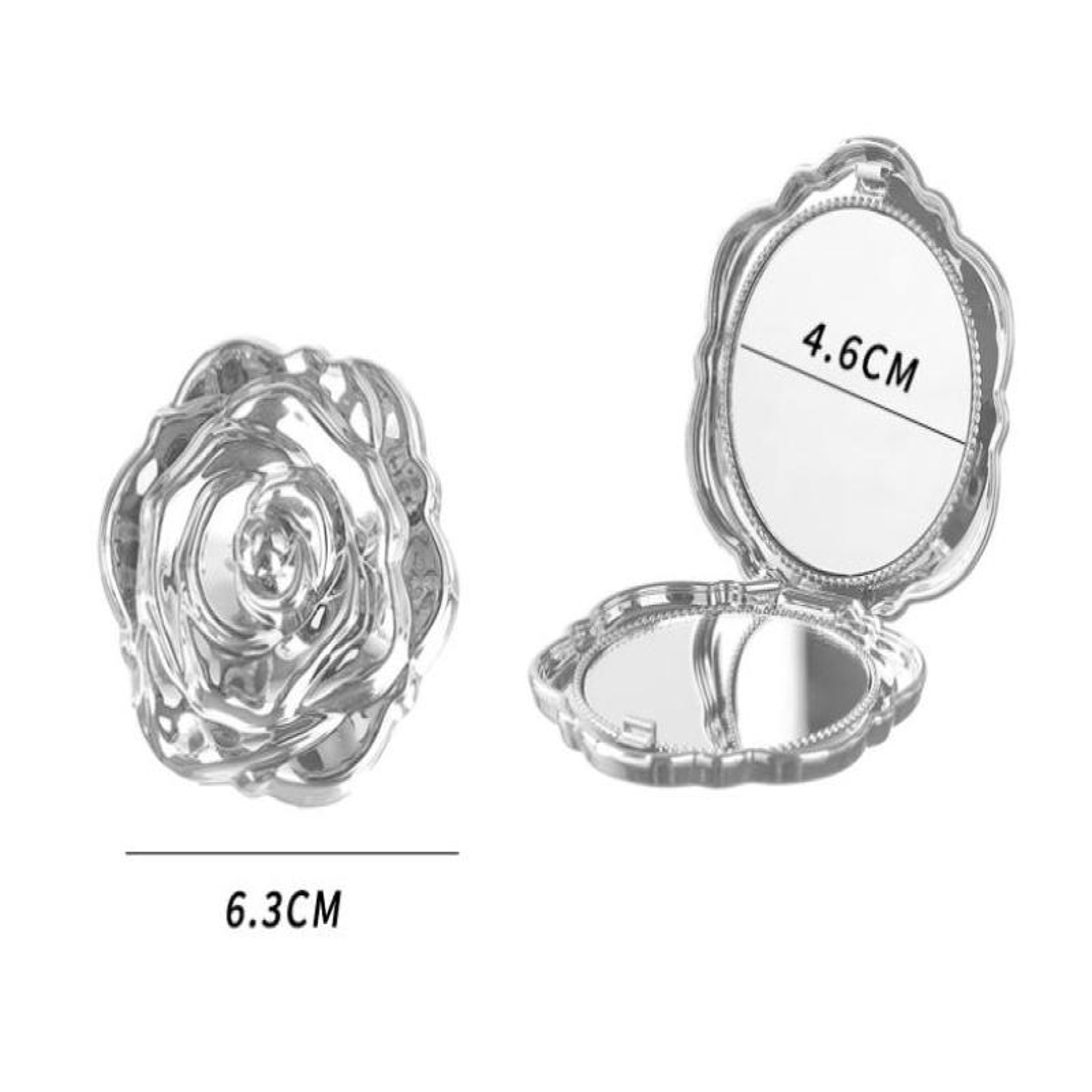 Vintage Rose Compact Makeup Mirror Double Sided Pocket Travel Mirror – view 6