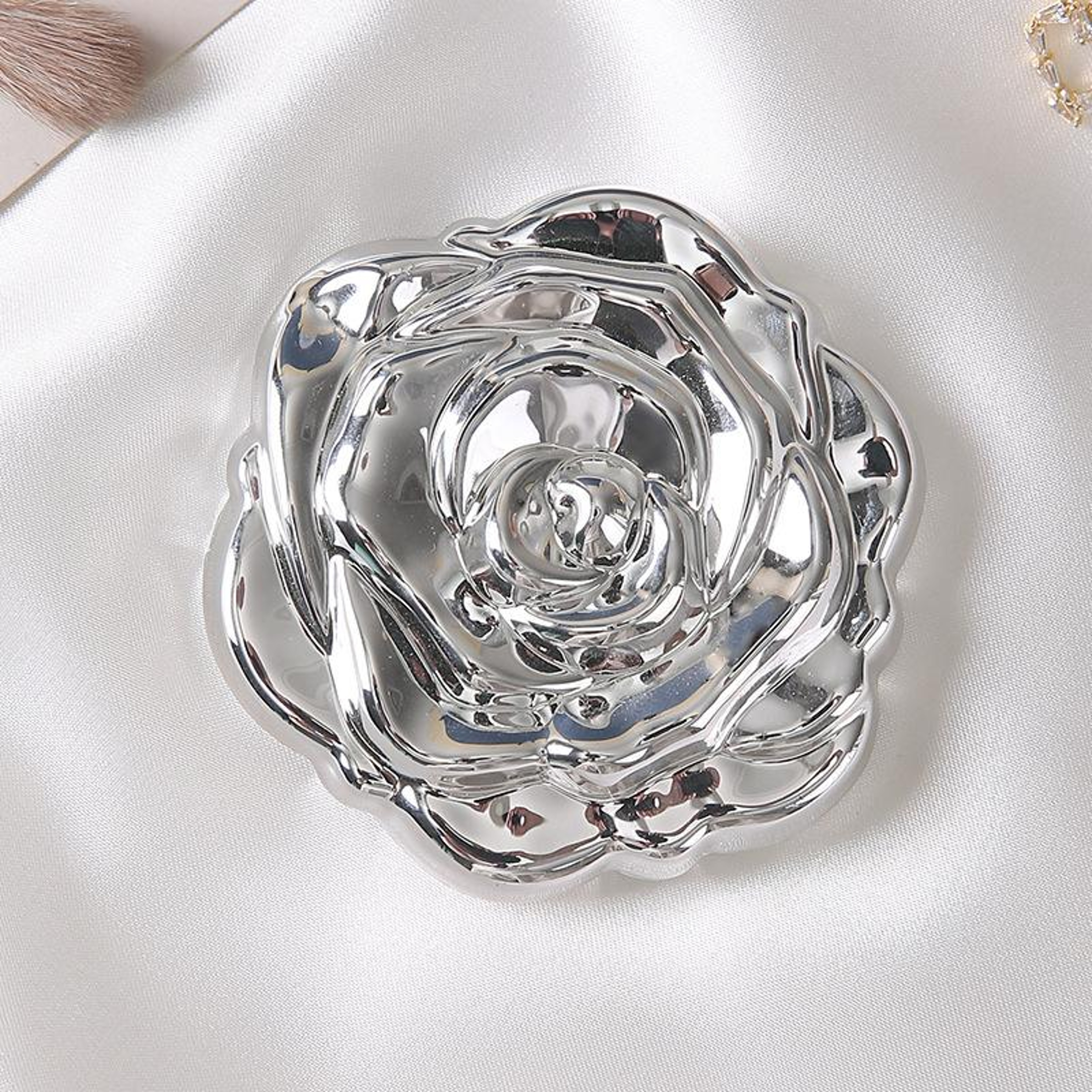 Vintage Rose Compact Makeup Mirror Double Sided Pocket Travel Mirror – view 11