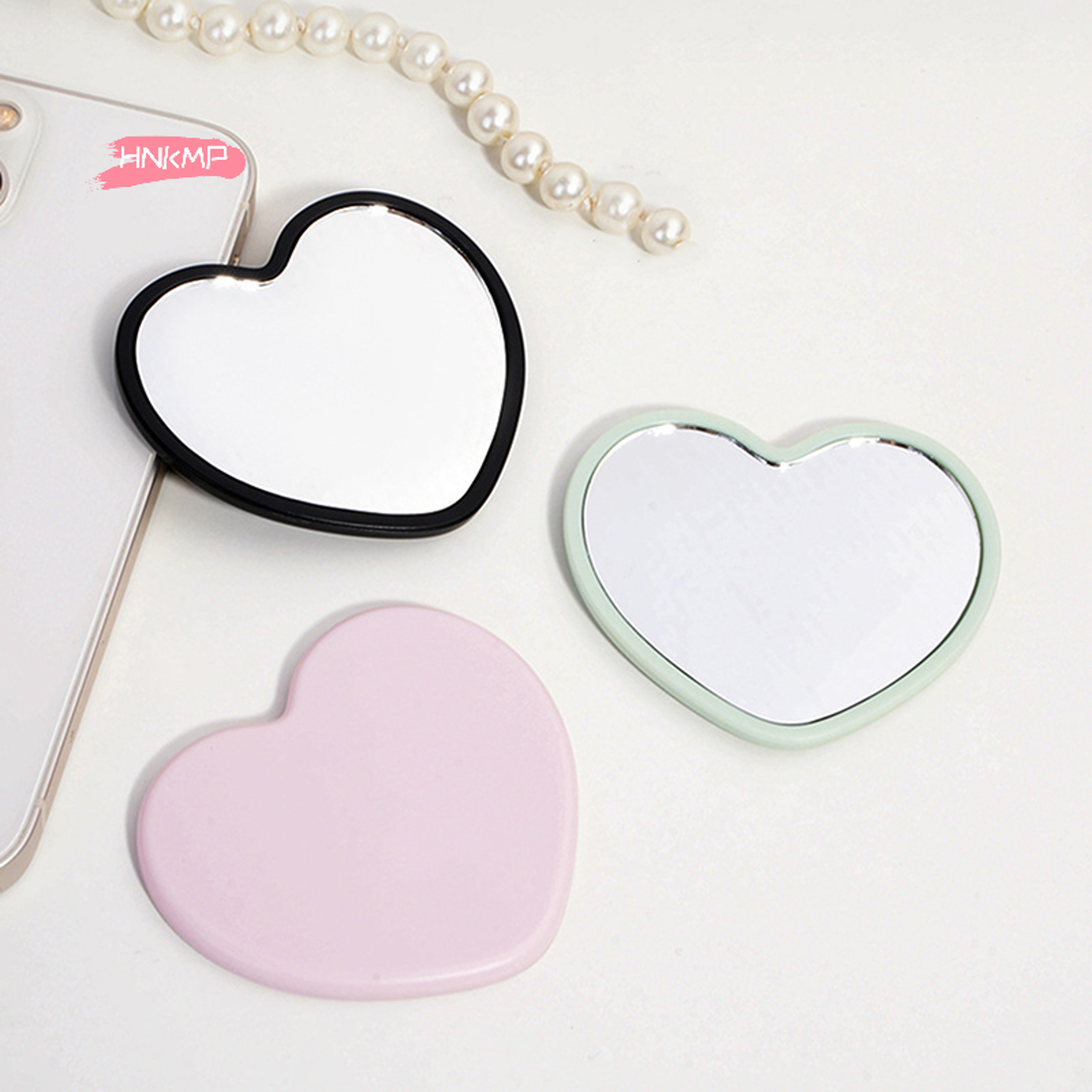 Heart Shaped Handheld Mirror Portable Makeup Mirror Cute Vanity Mirror for Travel & Gifts – view 2