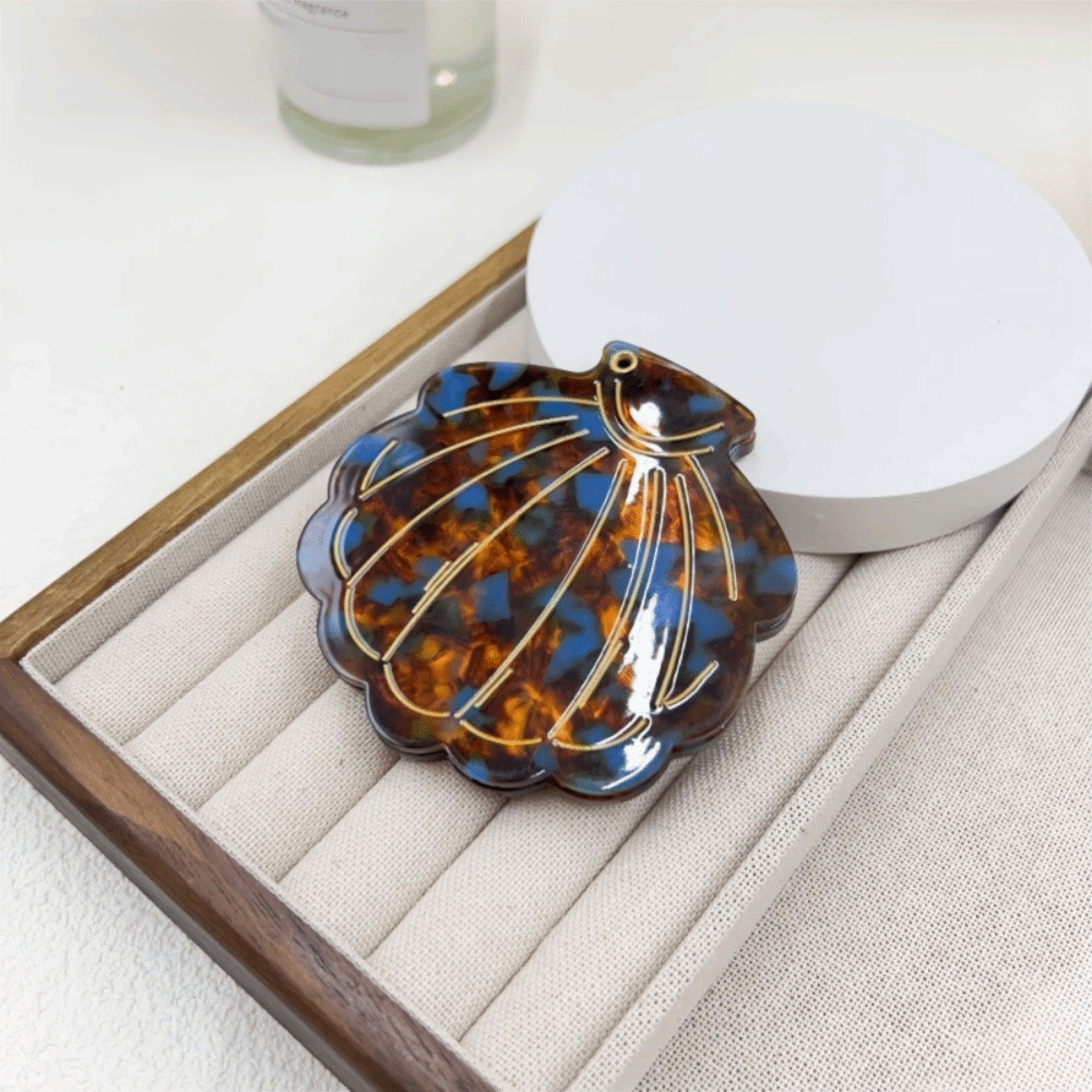 Elegant Shell Compact Makeup Mirror for Travel | Portable Folding Pocket Cosmetic Mirror – view 7