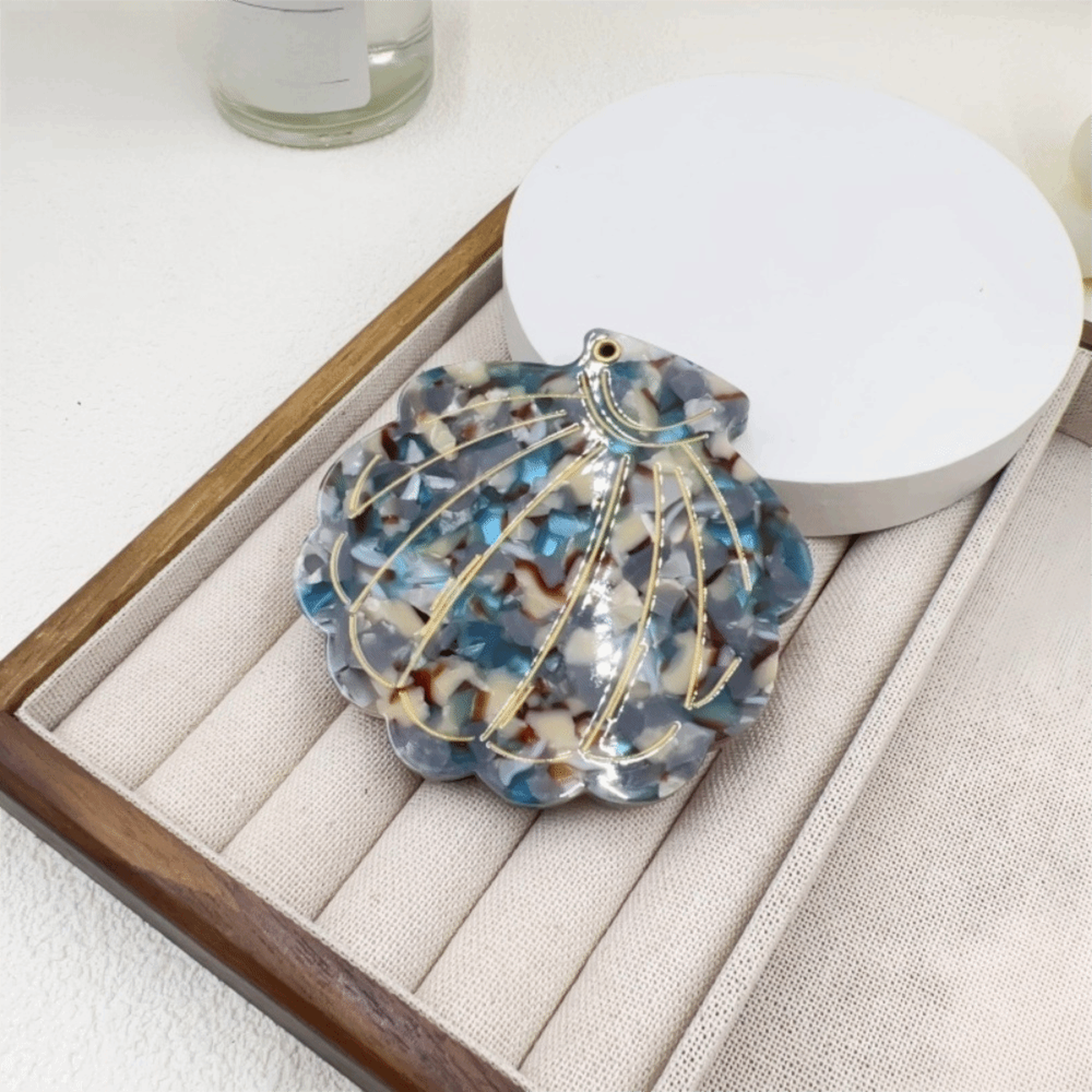 Elegant Shell Compact Makeup Mirror for Travel | Portable Folding Pocket Cosmetic Mirror – view 8