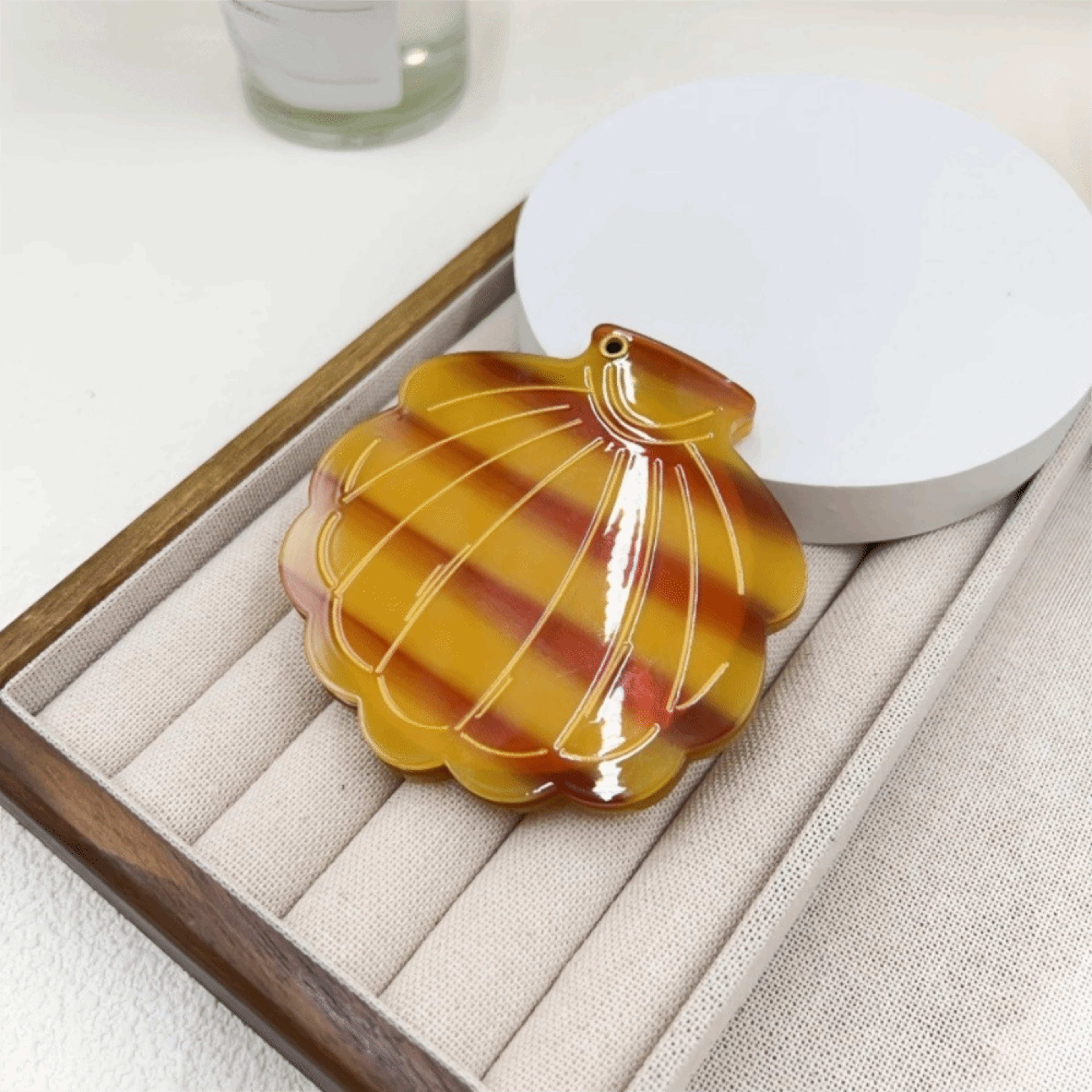 Elegant Shell Compact Makeup Mirror for Travel | Portable Folding Pocket Cosmetic Mirror – view 12