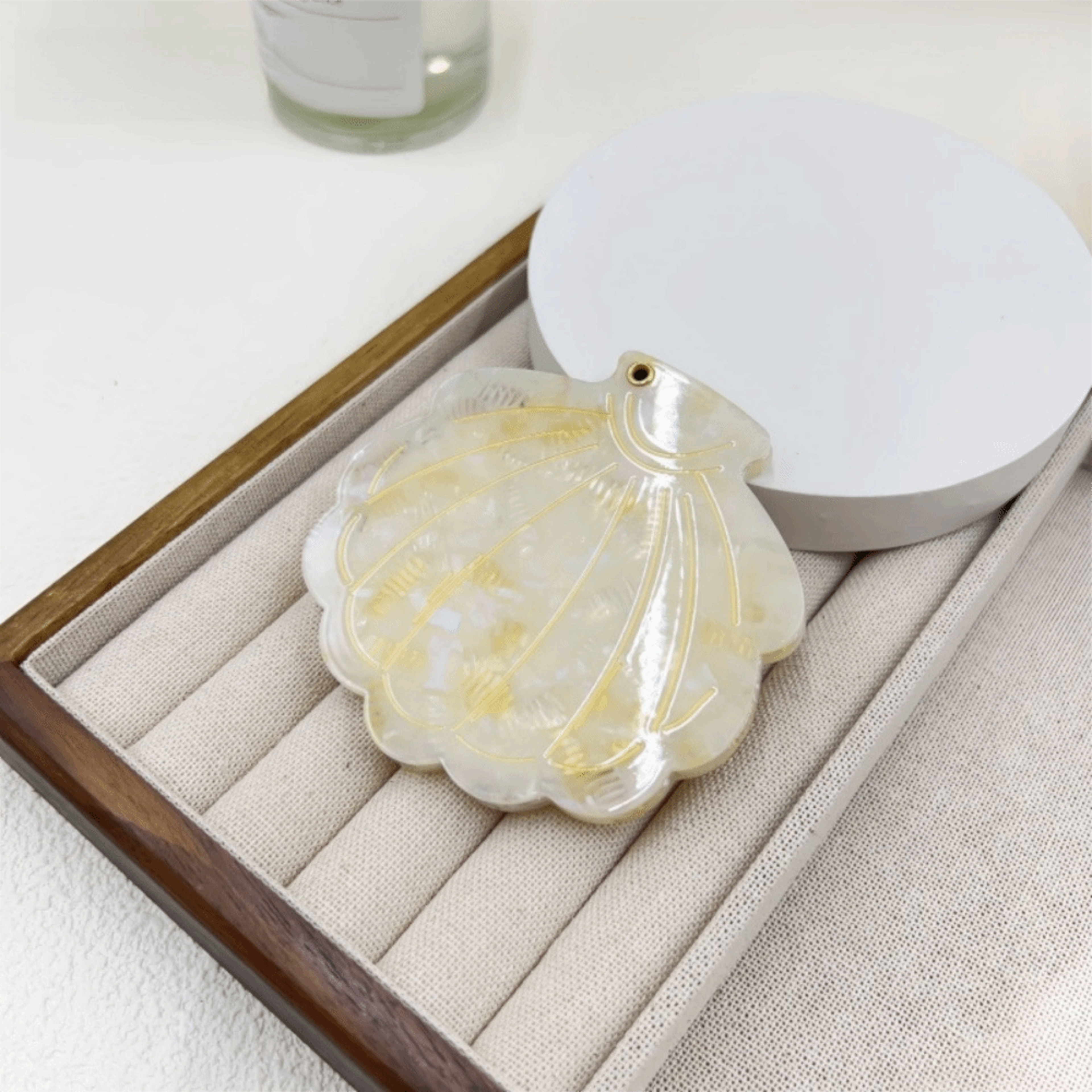 Elegant Shell Compact Makeup Mirror for Travel | Portable Folding Pocket Cosmetic Mirror – view 13
