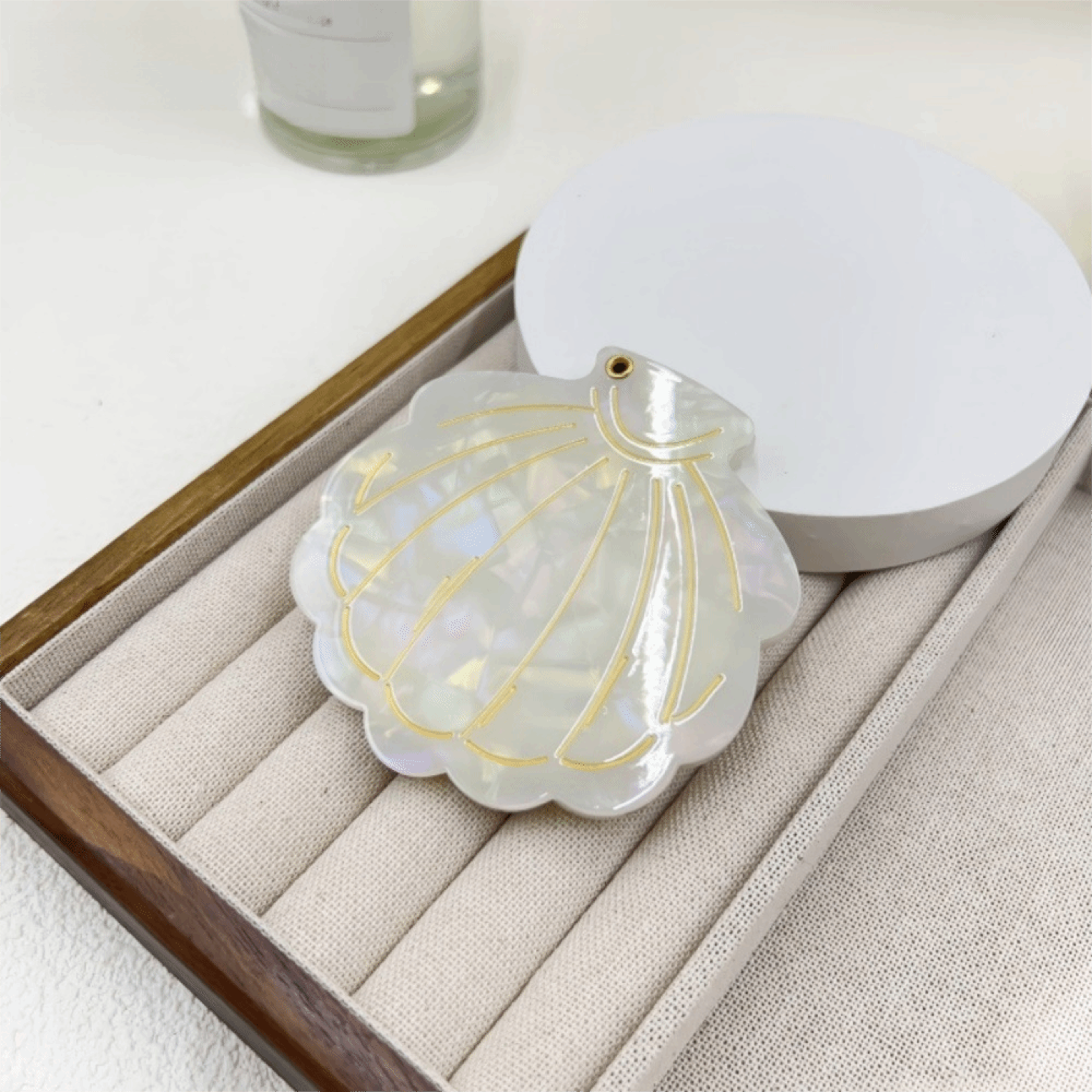 Elegant Shell Compact Makeup Mirror for Travel | Portable Folding Pocket Cosmetic Mirror – view 14