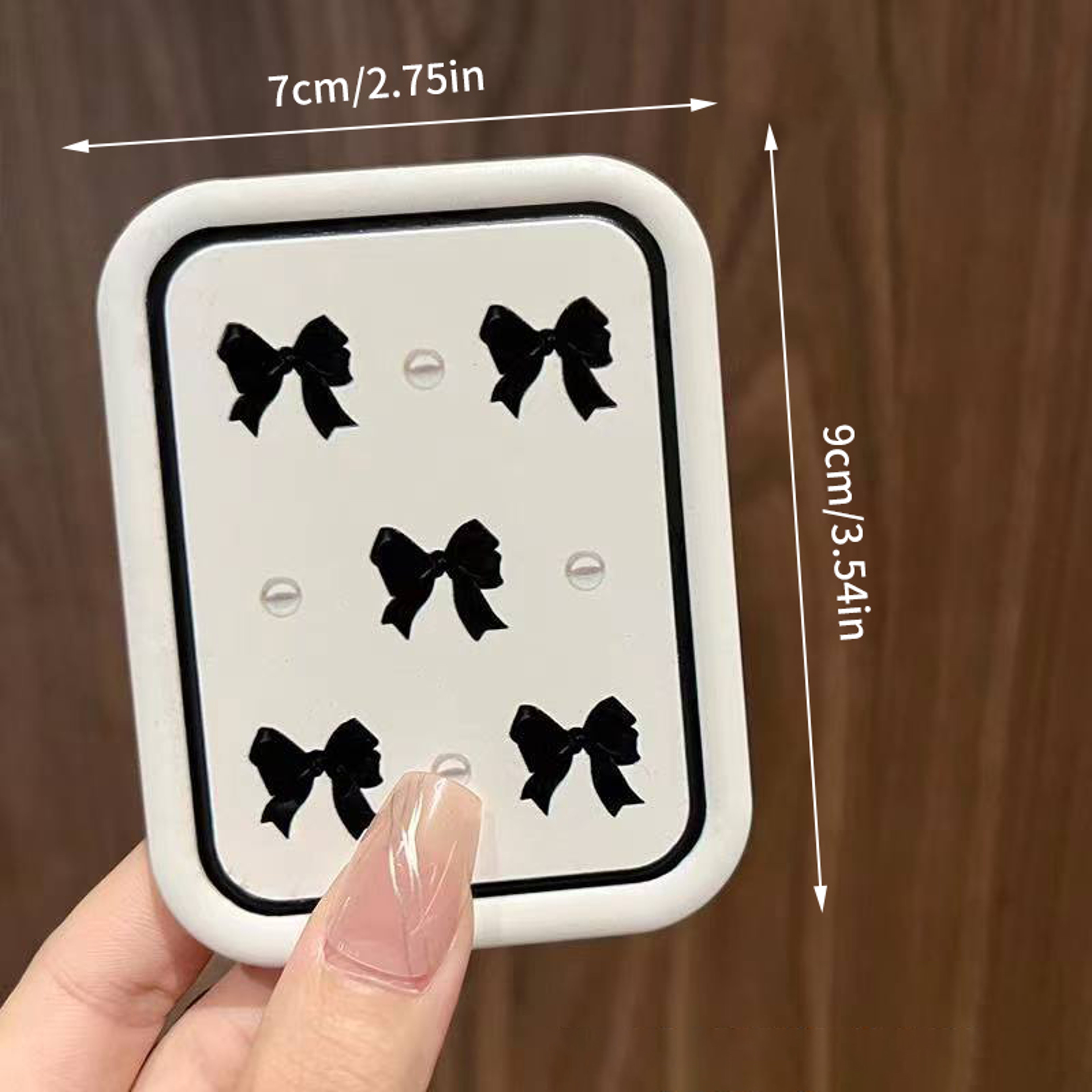 Bowknot Compact Makeup Mirror with Comb Portable Pocket Mirror for Travel & Daily Touch-Ups – view 6