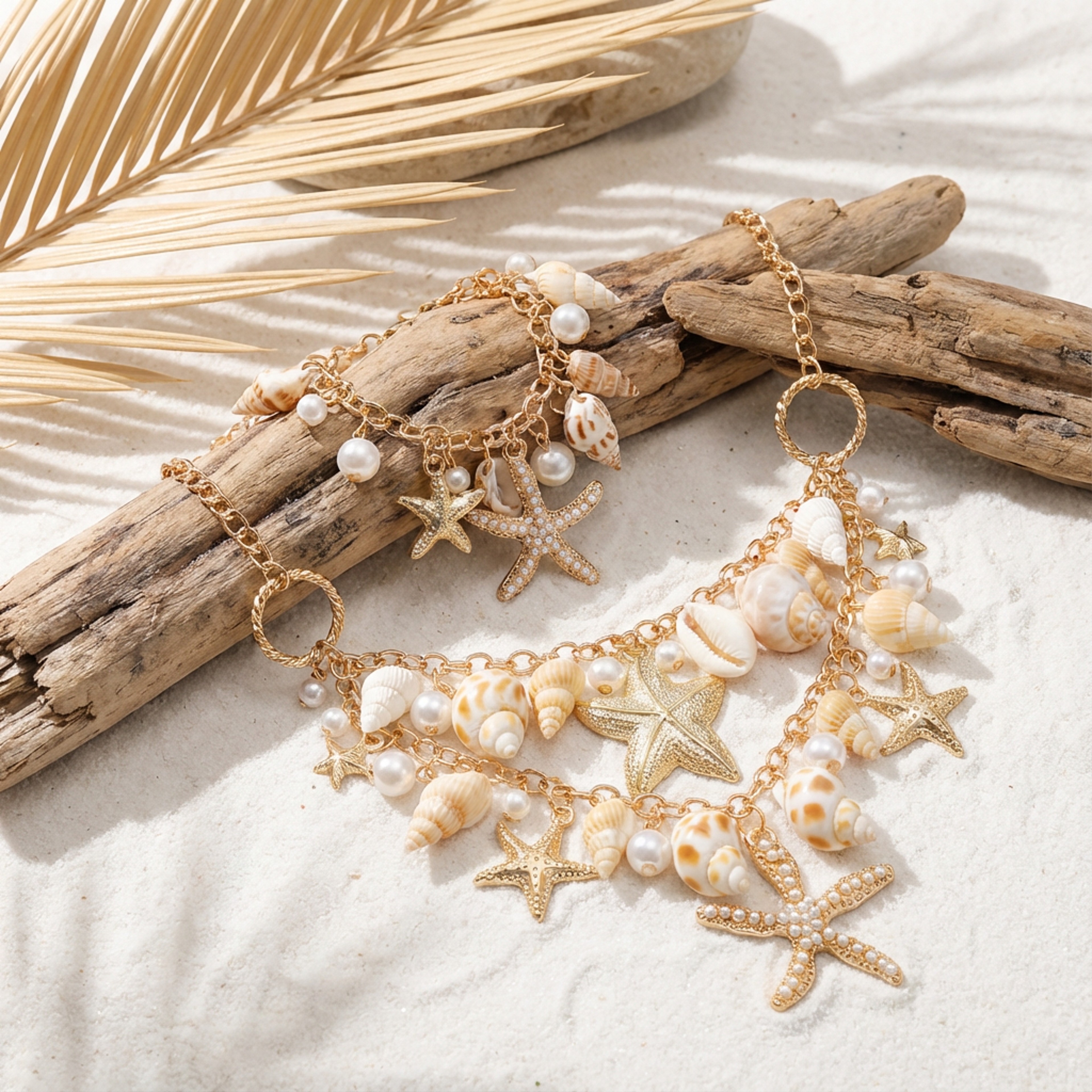 Starfish Necklace with Pearl Shell Pendant | Boho Beach Jewelry for Summer Vacation & Gifts – view 4