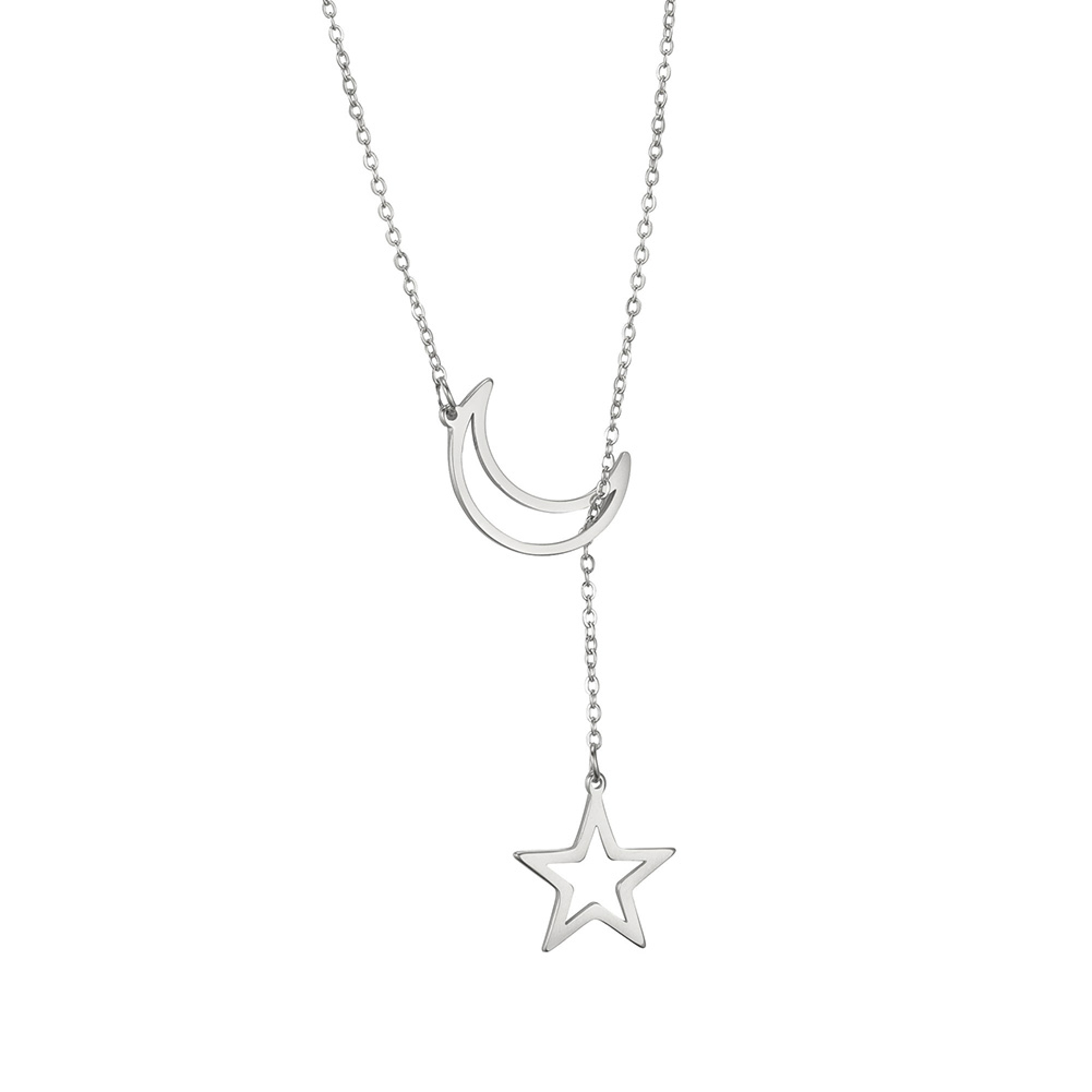 Moon Star Pendant Necklace for Women Stainless Steel Gold Choker Minimalist Celestial Jewelry – view 10