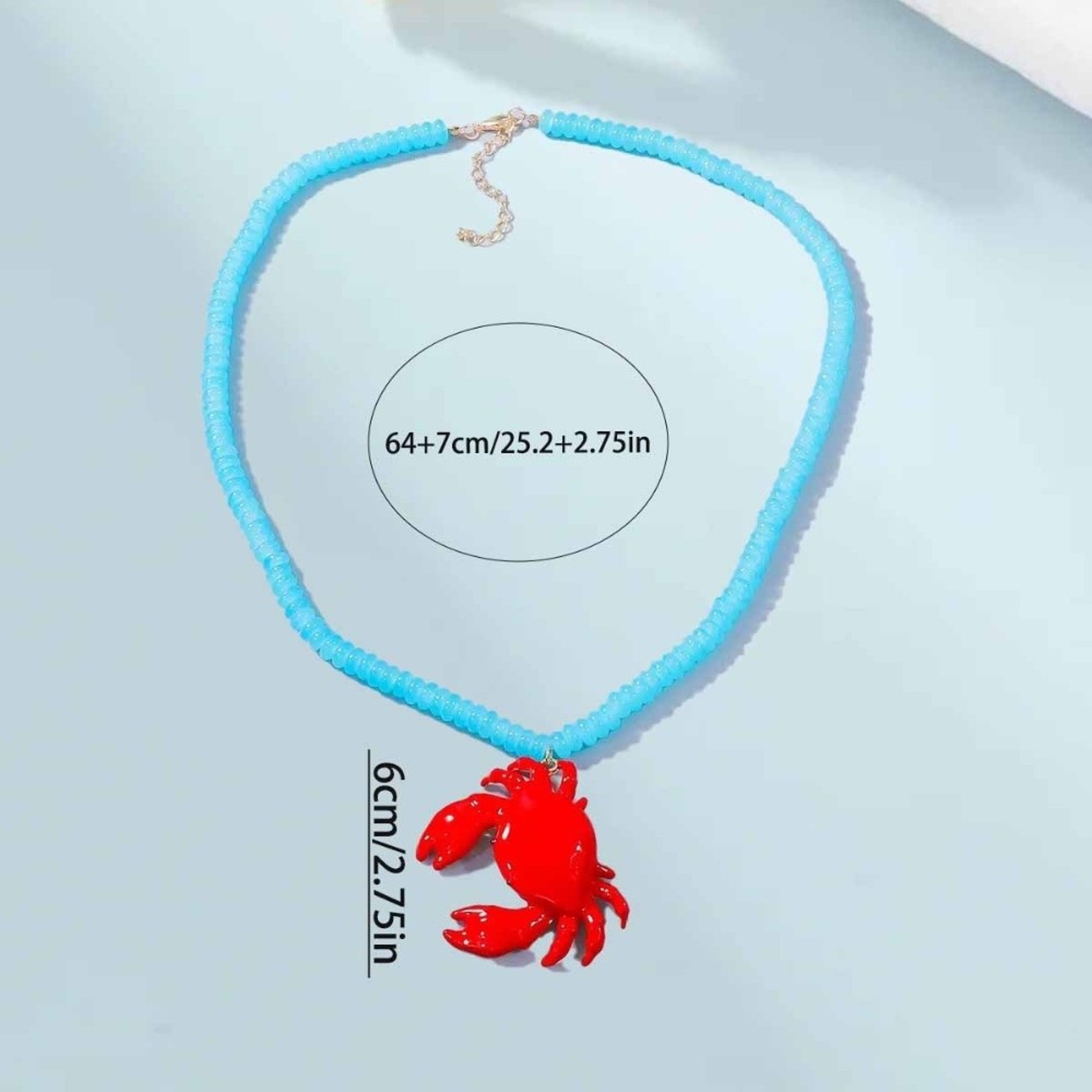 Boho Crab Necklace Handmade Enamel Summer Pendant for Beach & Coastal Style – view 6