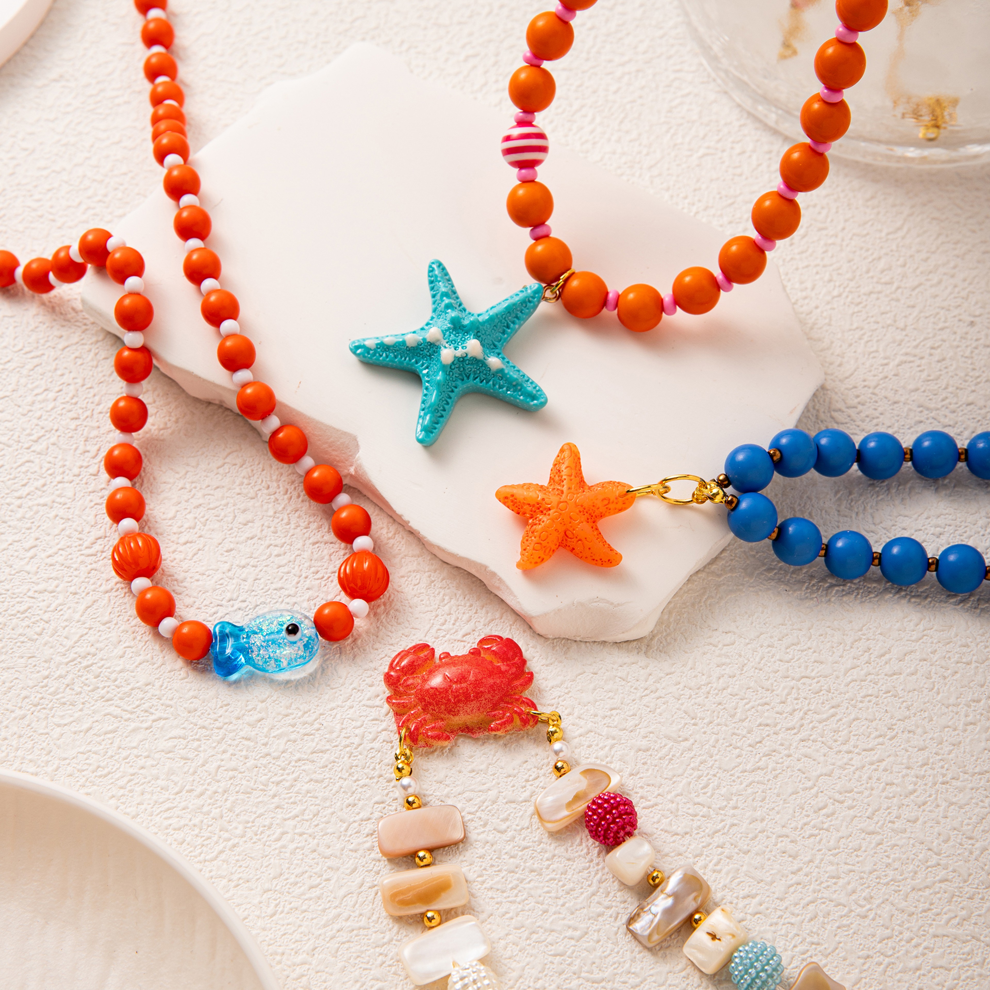 Beach Shell Necklace with Starfish & Ocean Pendant | Summer Beaded Coastal Jewelry for Women – view 5