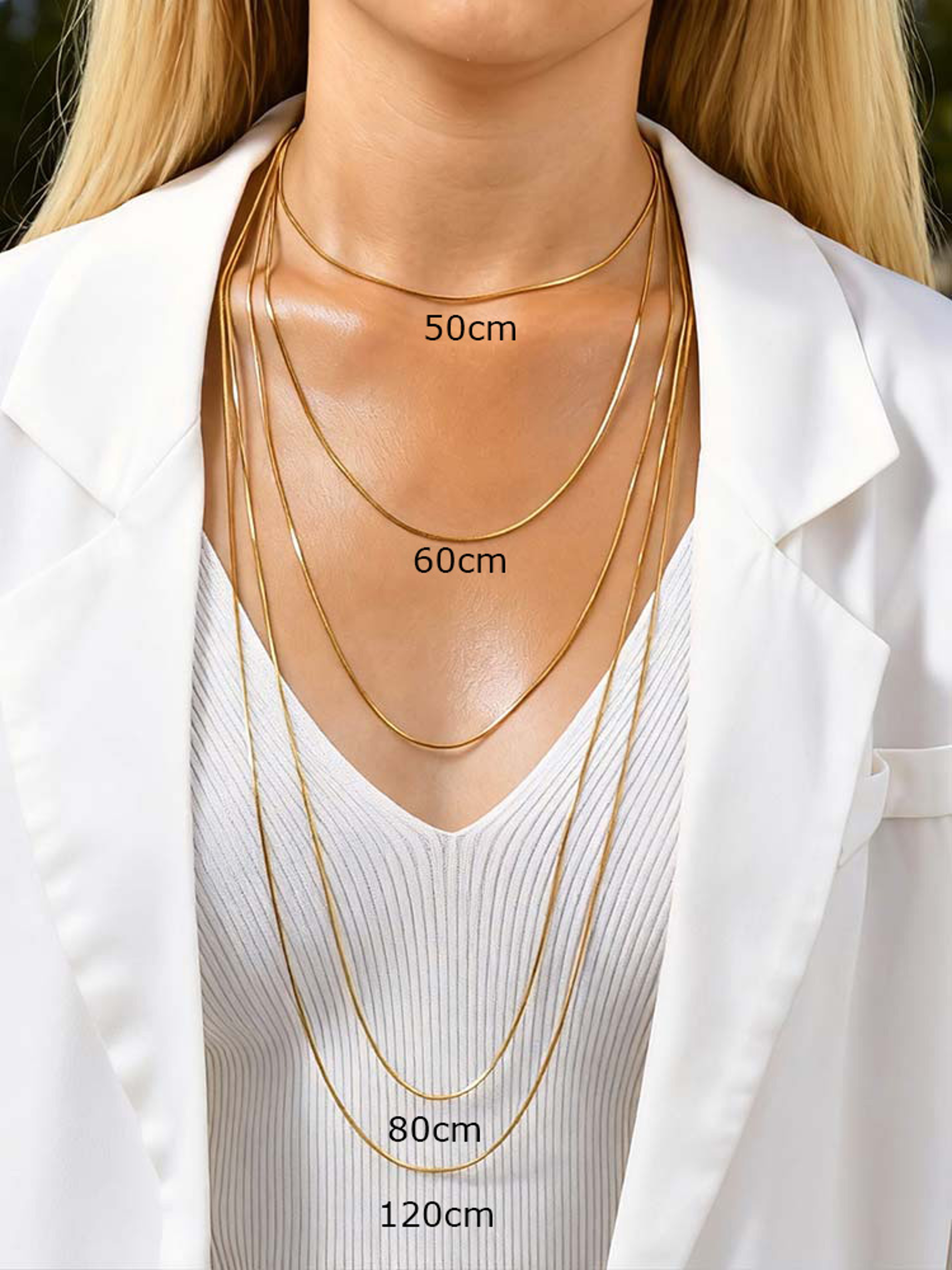 Layer Snake Chain Necklace for Women Stainless Steel Layering Necklace – view 7