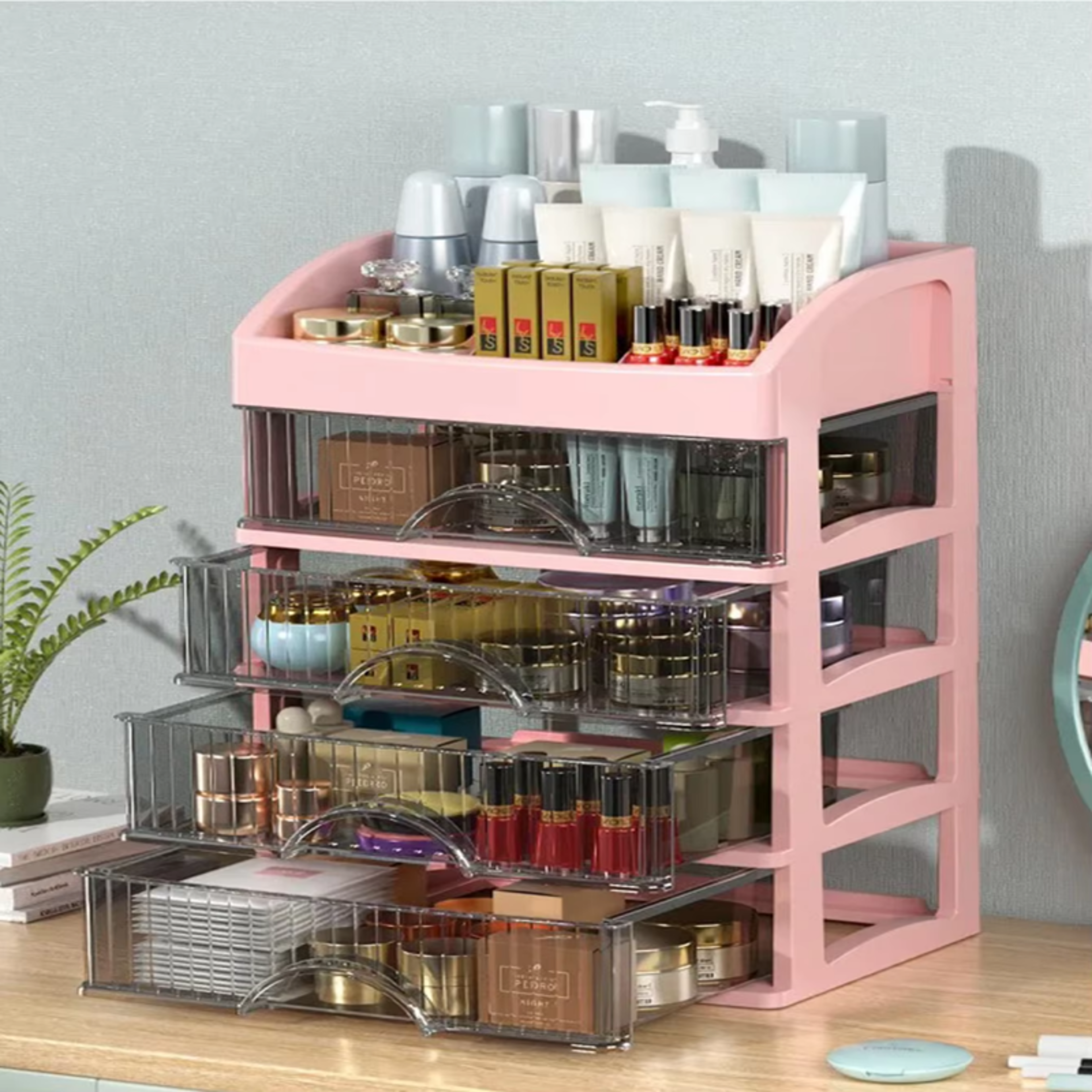 Layer Makeup Organizer with Drawers for Vanity and Desktop Storage – view 4