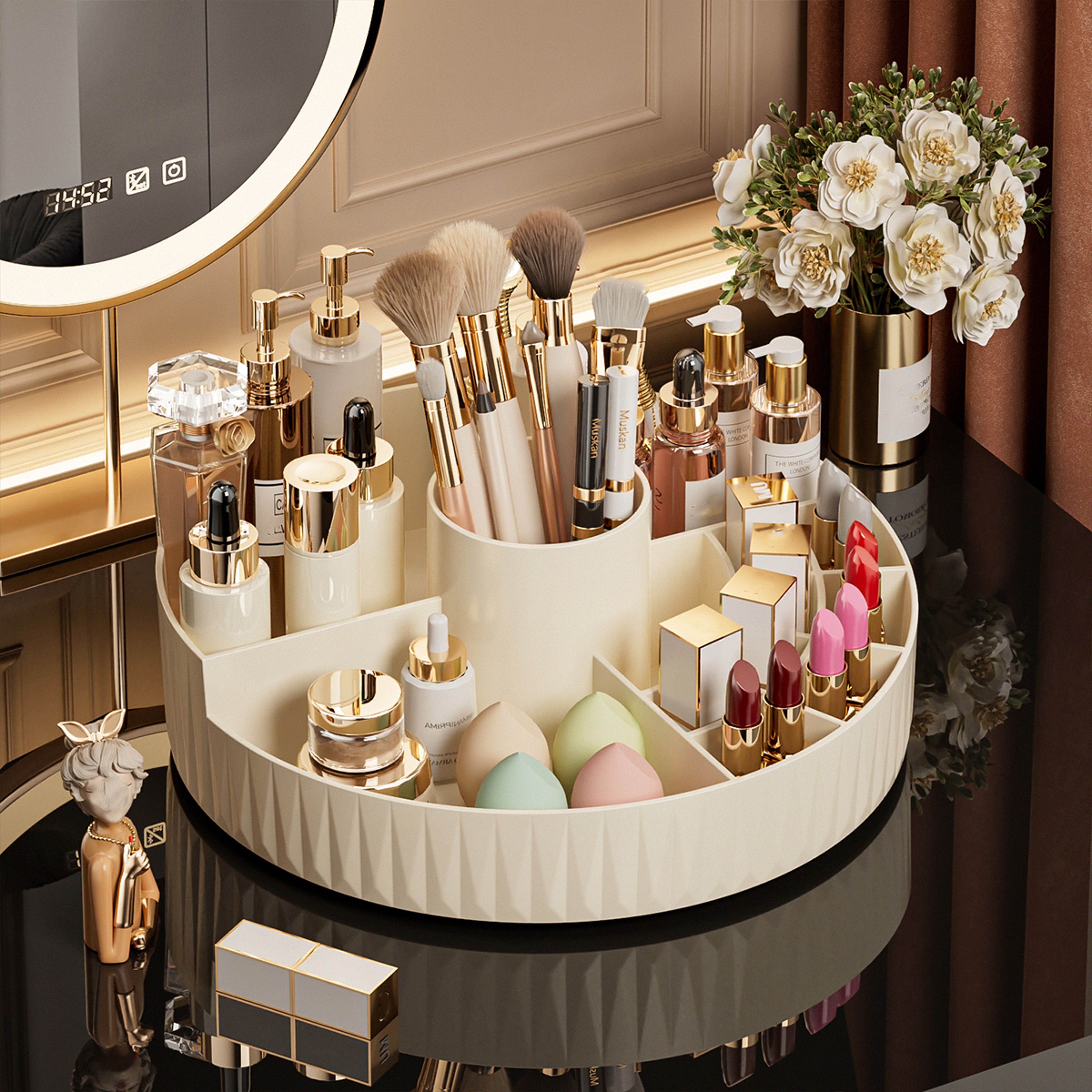 Rotating Makeup Organizer Cosmetic Storage Box and Vanity Organizer – view 2