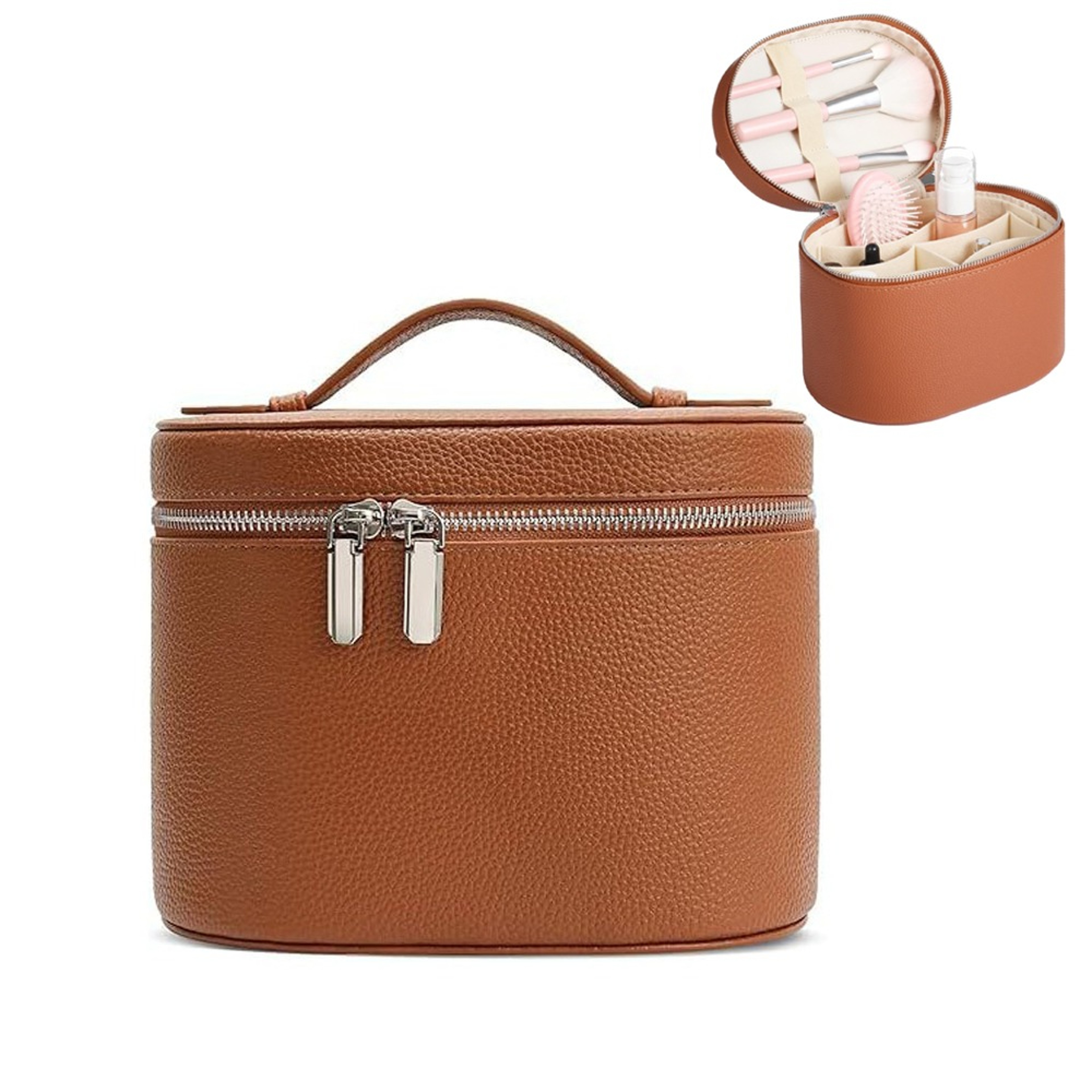 Large Capacity Travel Makeup Bag Waterproof PU Leather Cosmetic Organizer – view 7