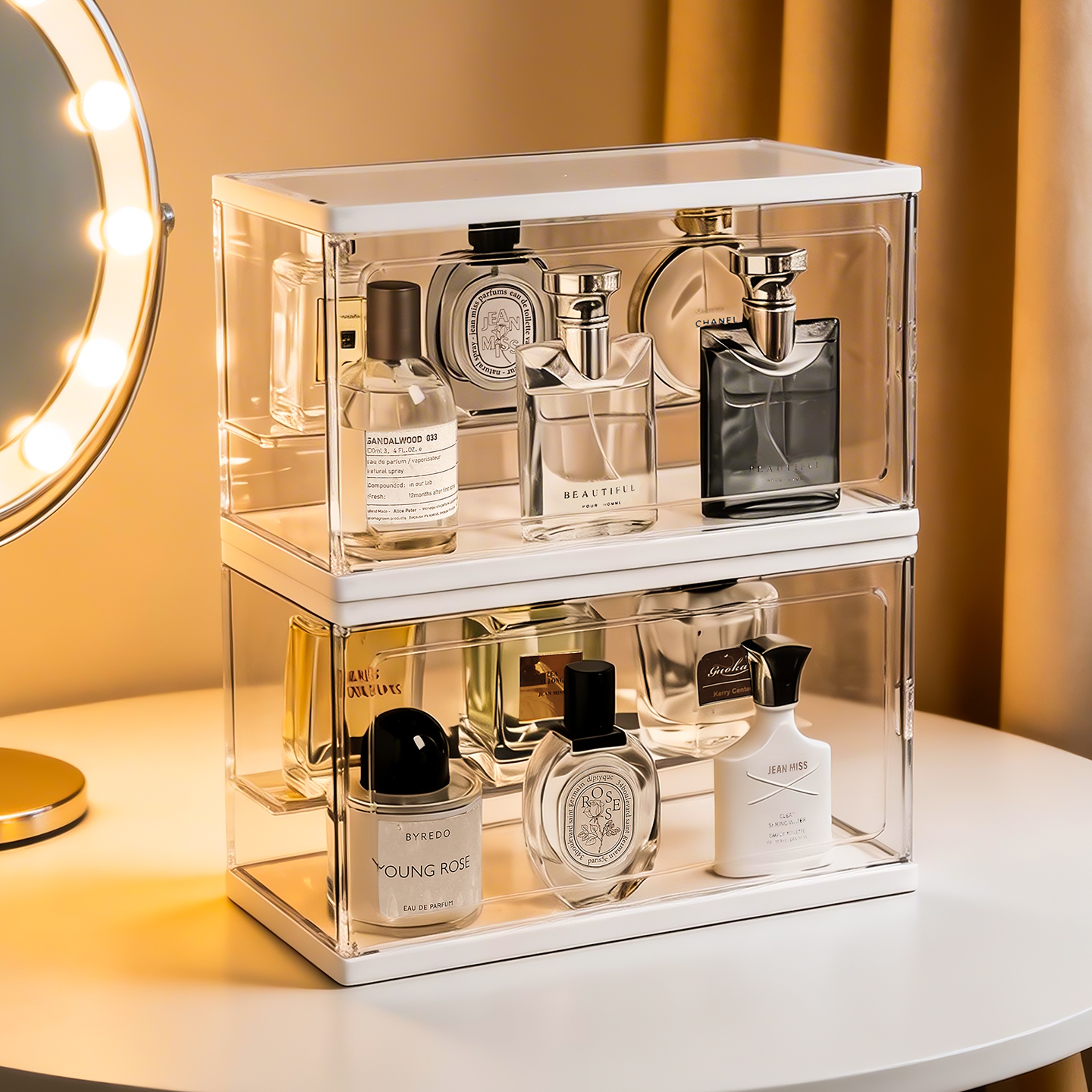 Stackable Acrylic Perfume Organizer Dustproof Perfume Storage Box for Vanity and Cosmetics – view 5