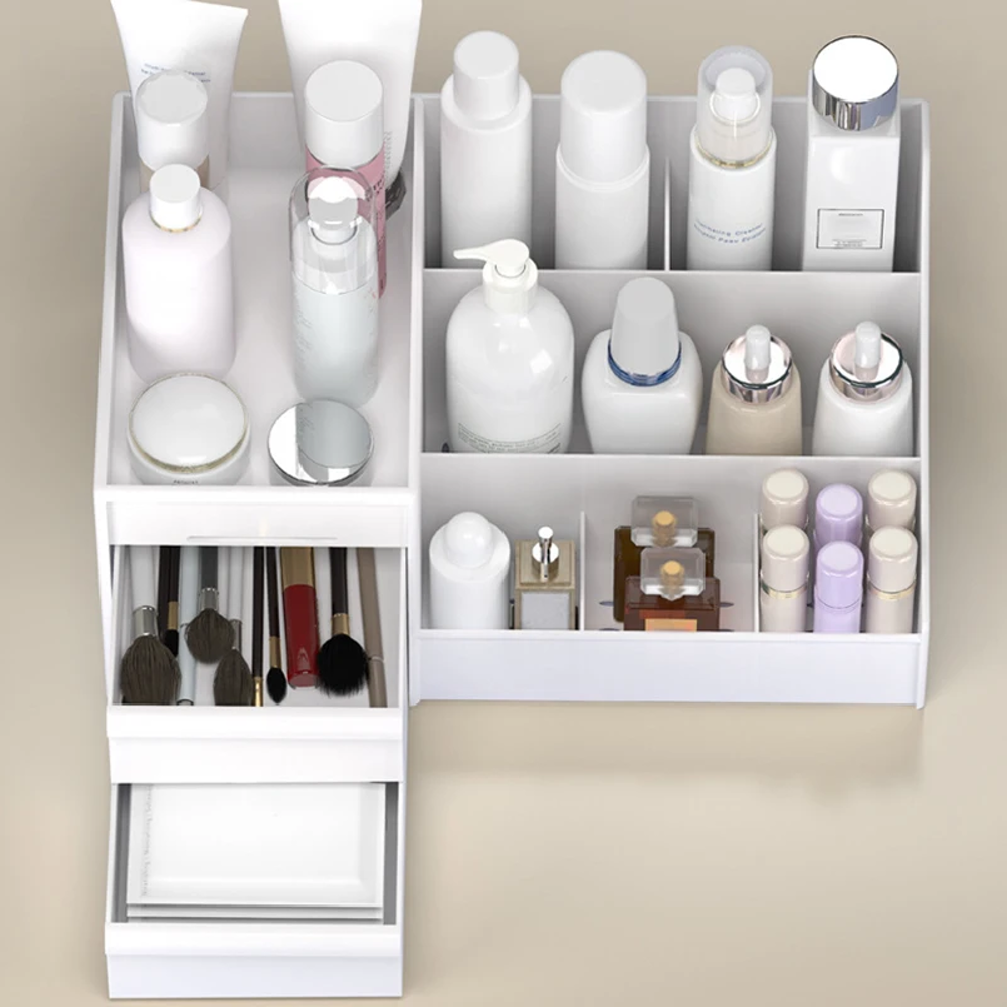 Desktop Makeup Organizer with Drawers for Cosmetics and Skincare Storage – view 5
