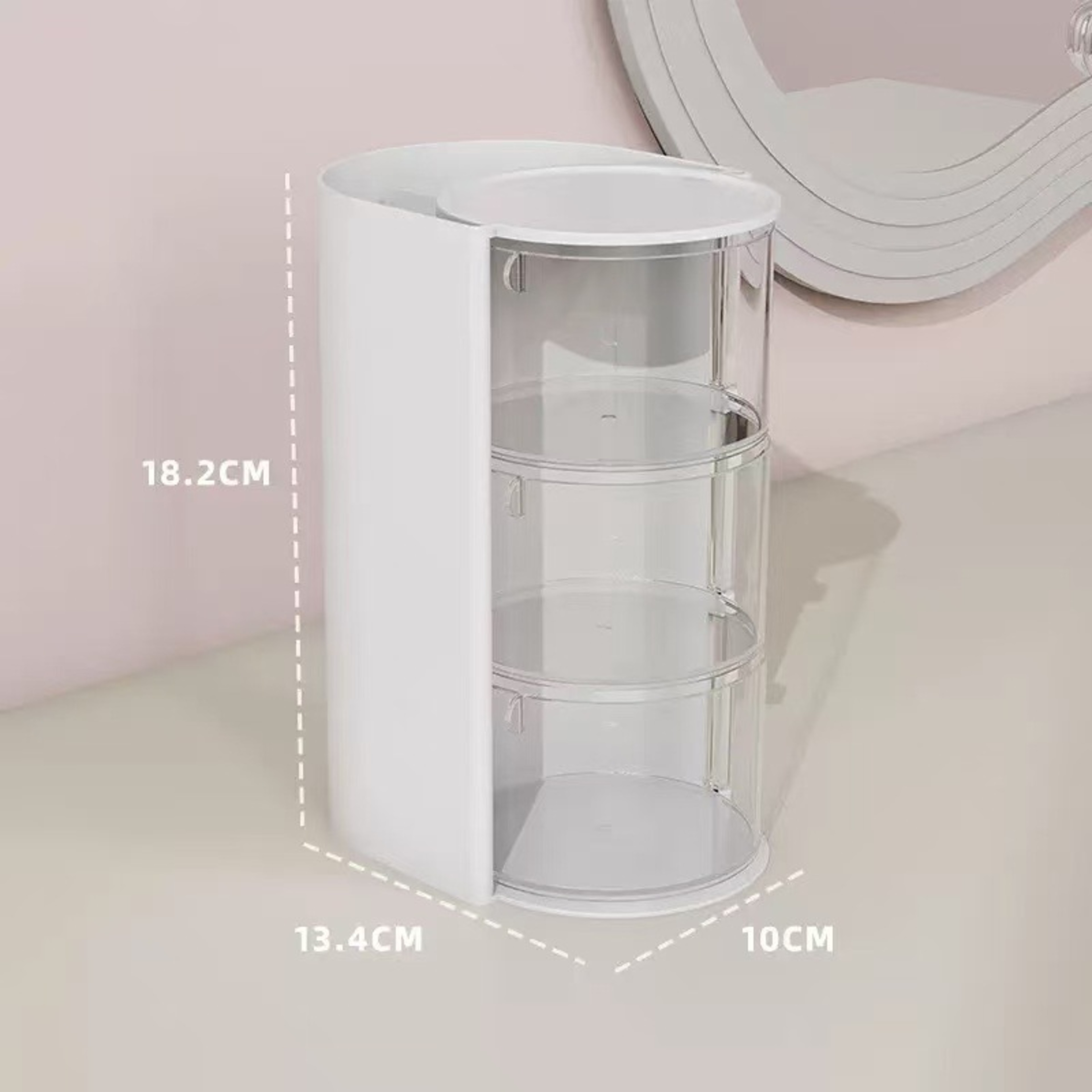 360 Rotating Jewelry Organizer Clear 2 Or 3 Tier Makeup Storage Box 5