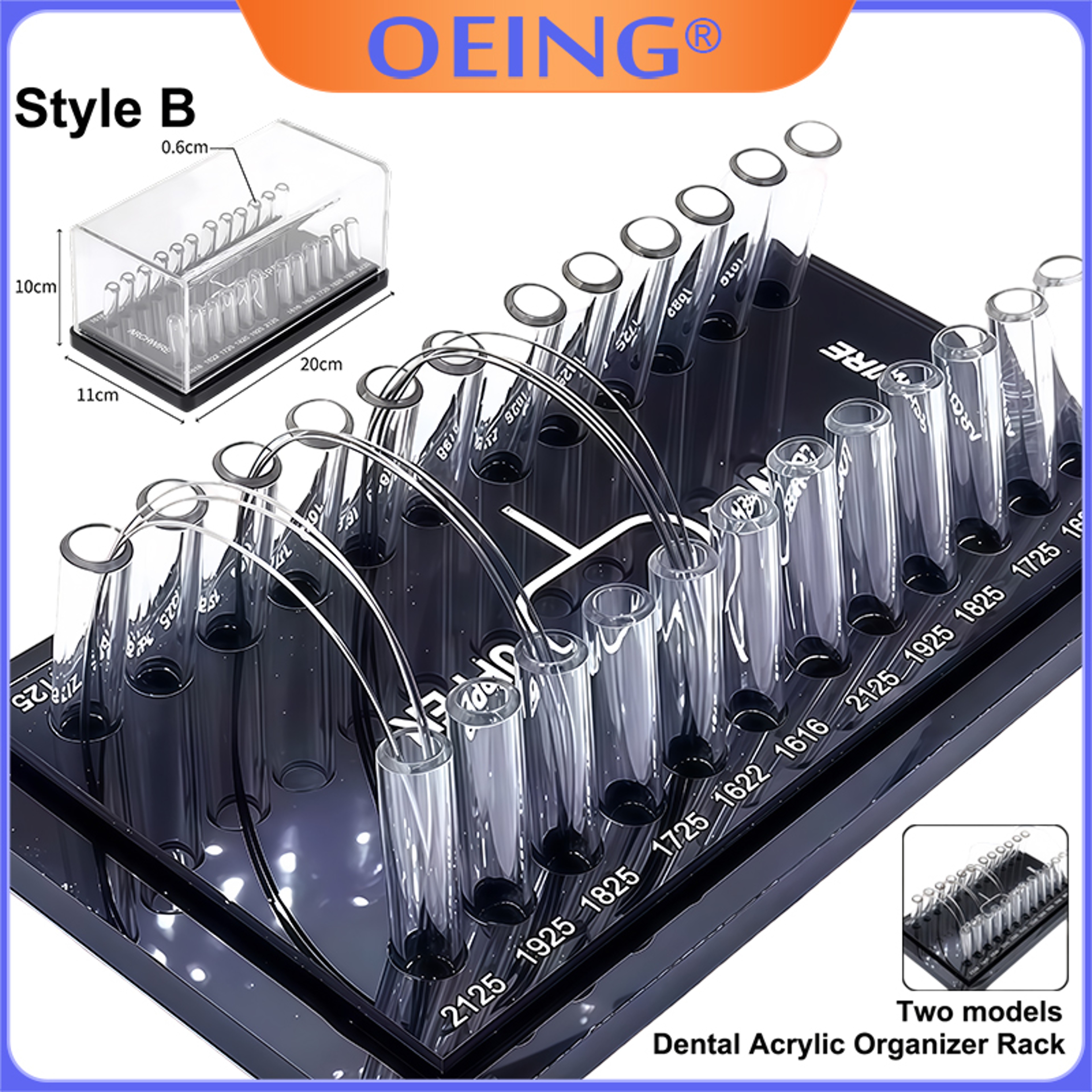 Dental Archwire Storage Box Acrylic Orthodontic Wire Organizer with Clear Lid – view 1