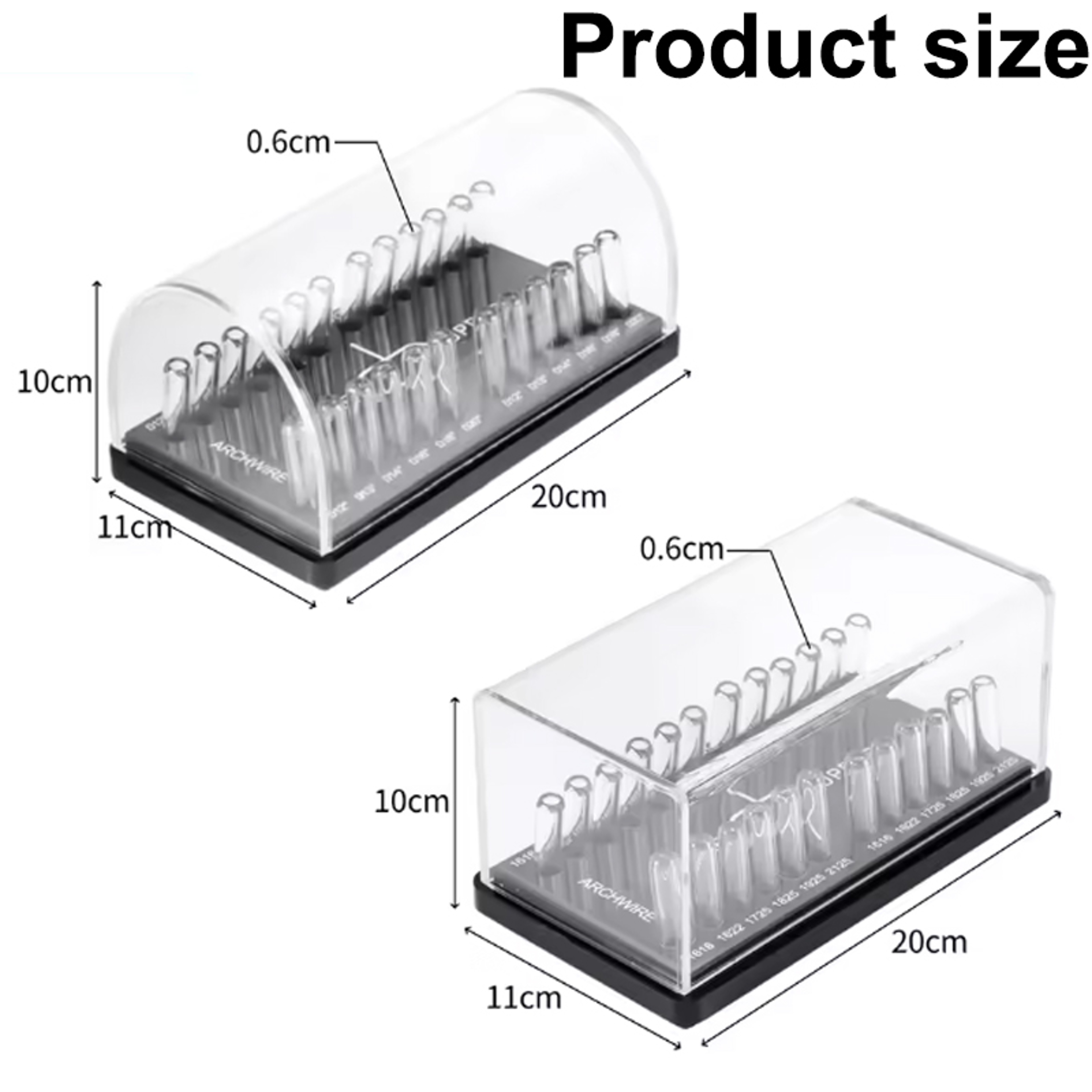 Dental Archwire Storage Box Acrylic Orthodontic Wire Organizer with Clear Lid – view 2