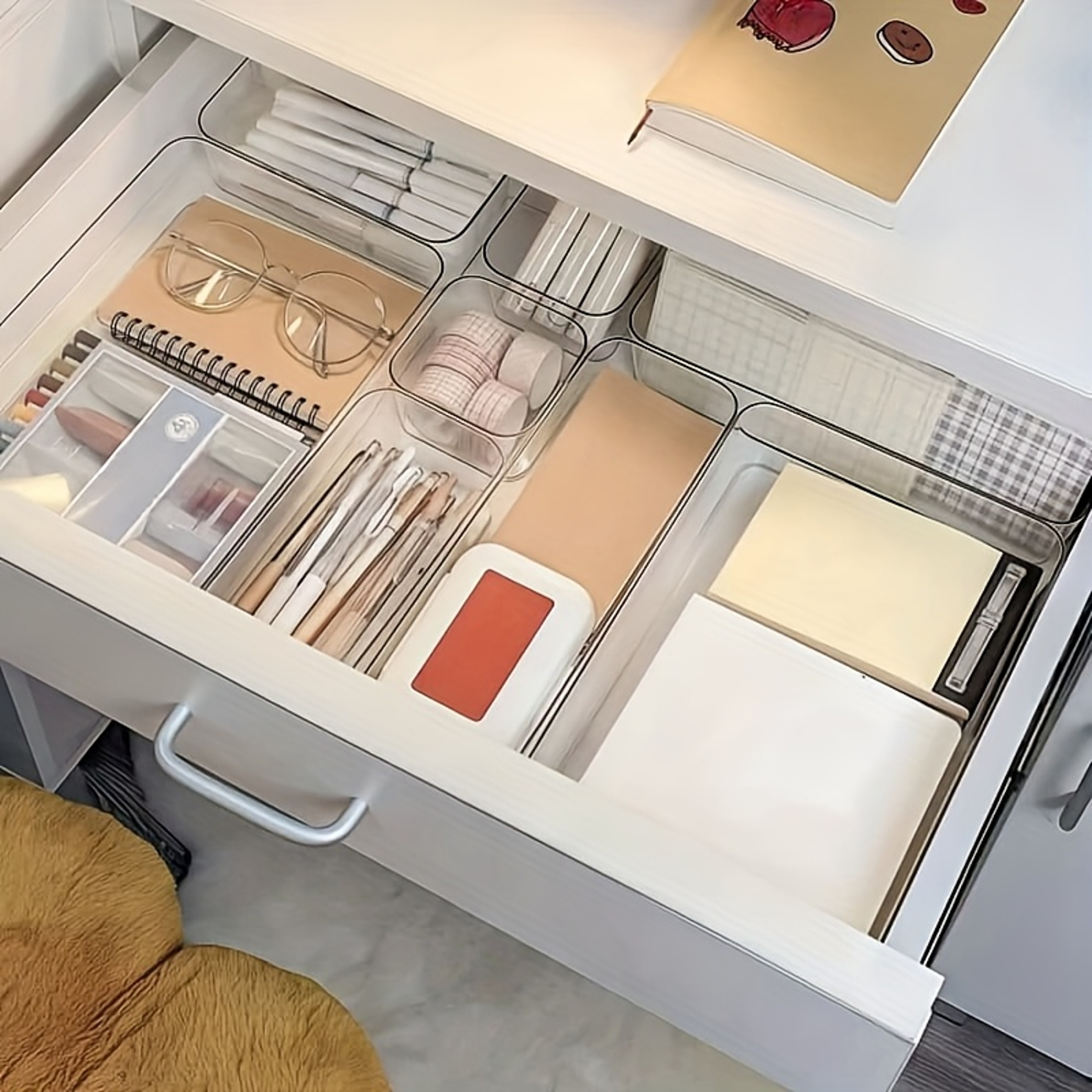 Clear Drawer Organizer Set Modular Storage Bins for Vanity Kitchen and Office – view 3