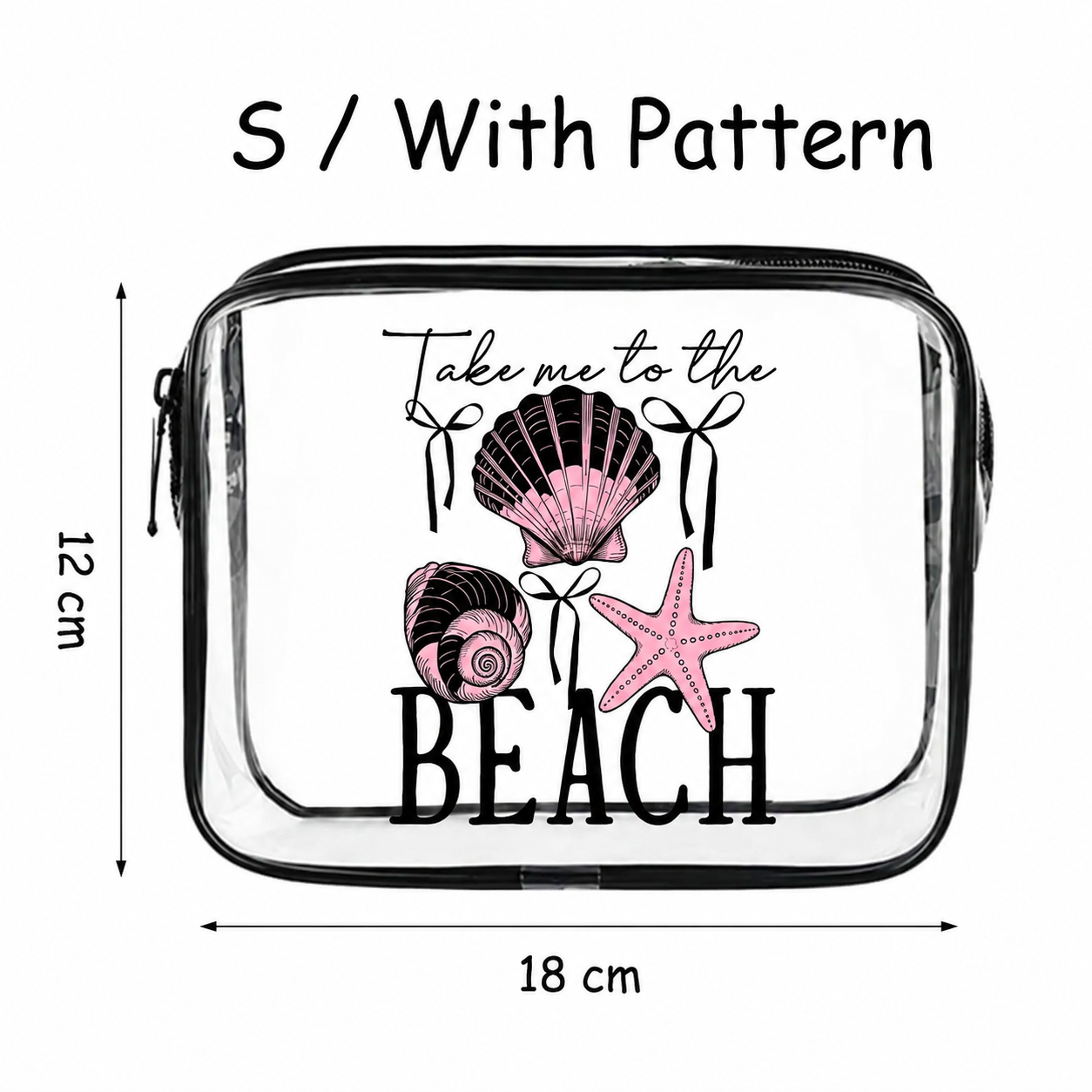Beach Print Clear Toiletry Bag Waterproof PVC Travel Makeup Bag with Handle – view 8