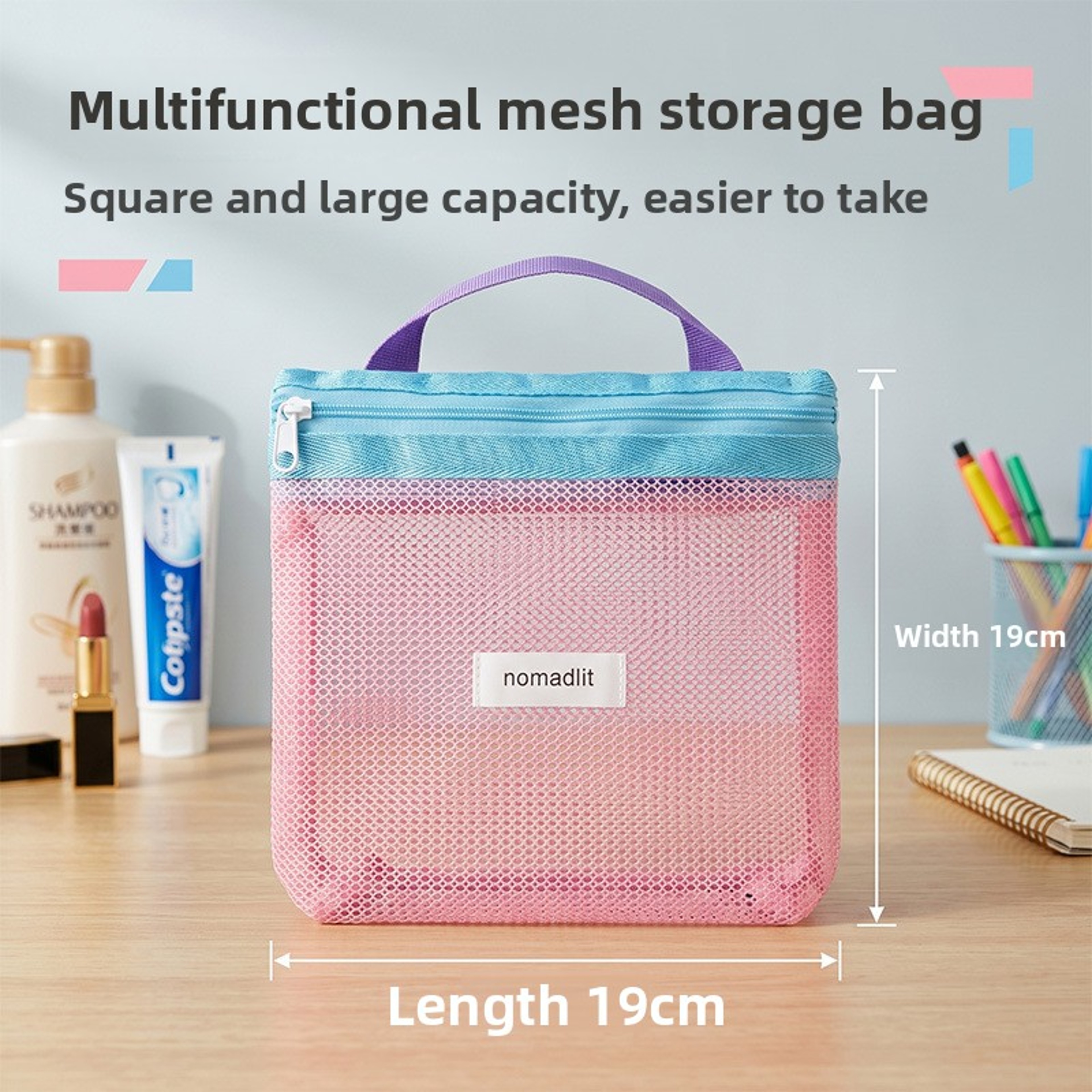 Waterproof Travel Toiletry Bag Portable Mesh Cosmetic Organizer for Gym Beach and Swimming – view 4