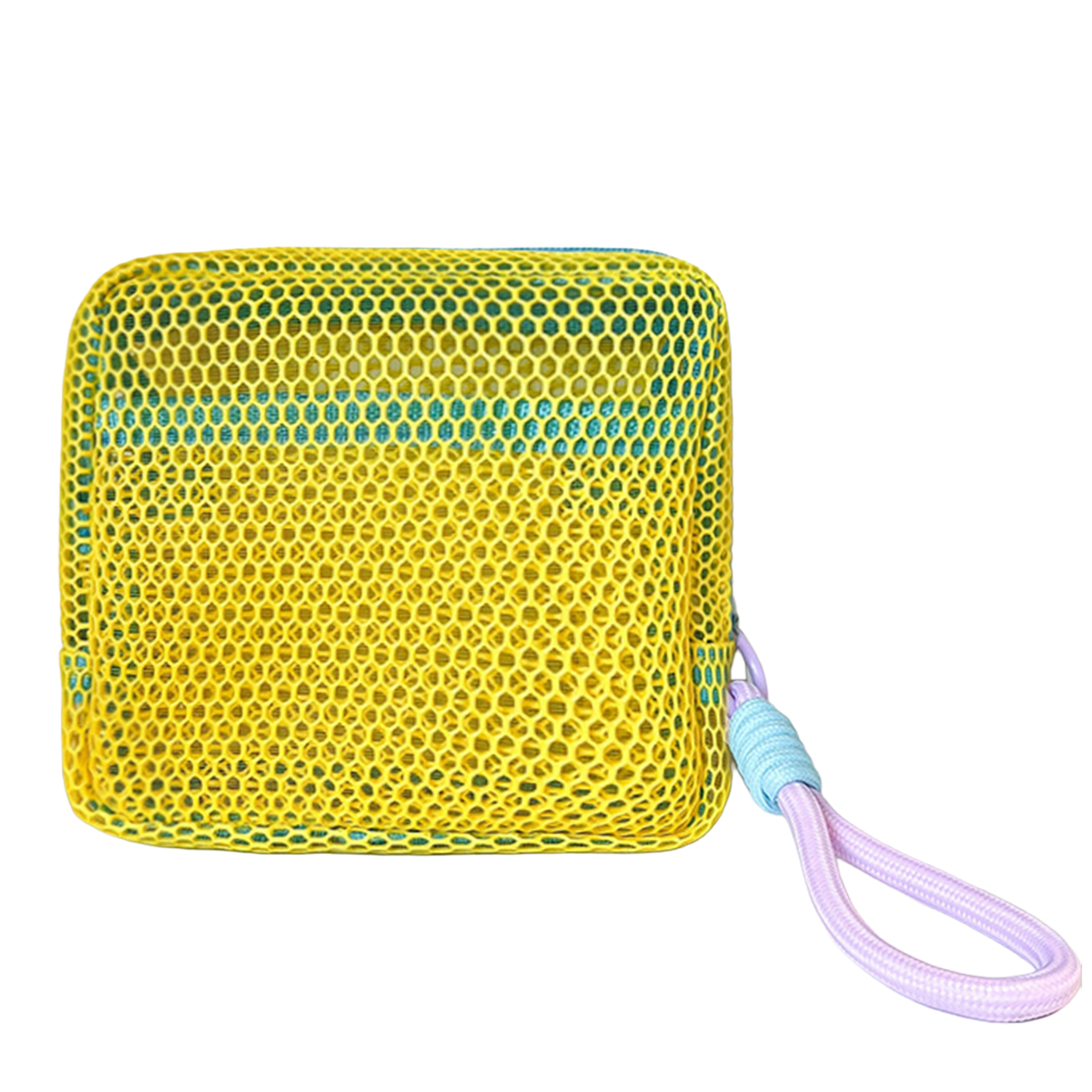Clear Mesh Beach Pouch With Wrist Strap Travel Cosmetic Organizer 6