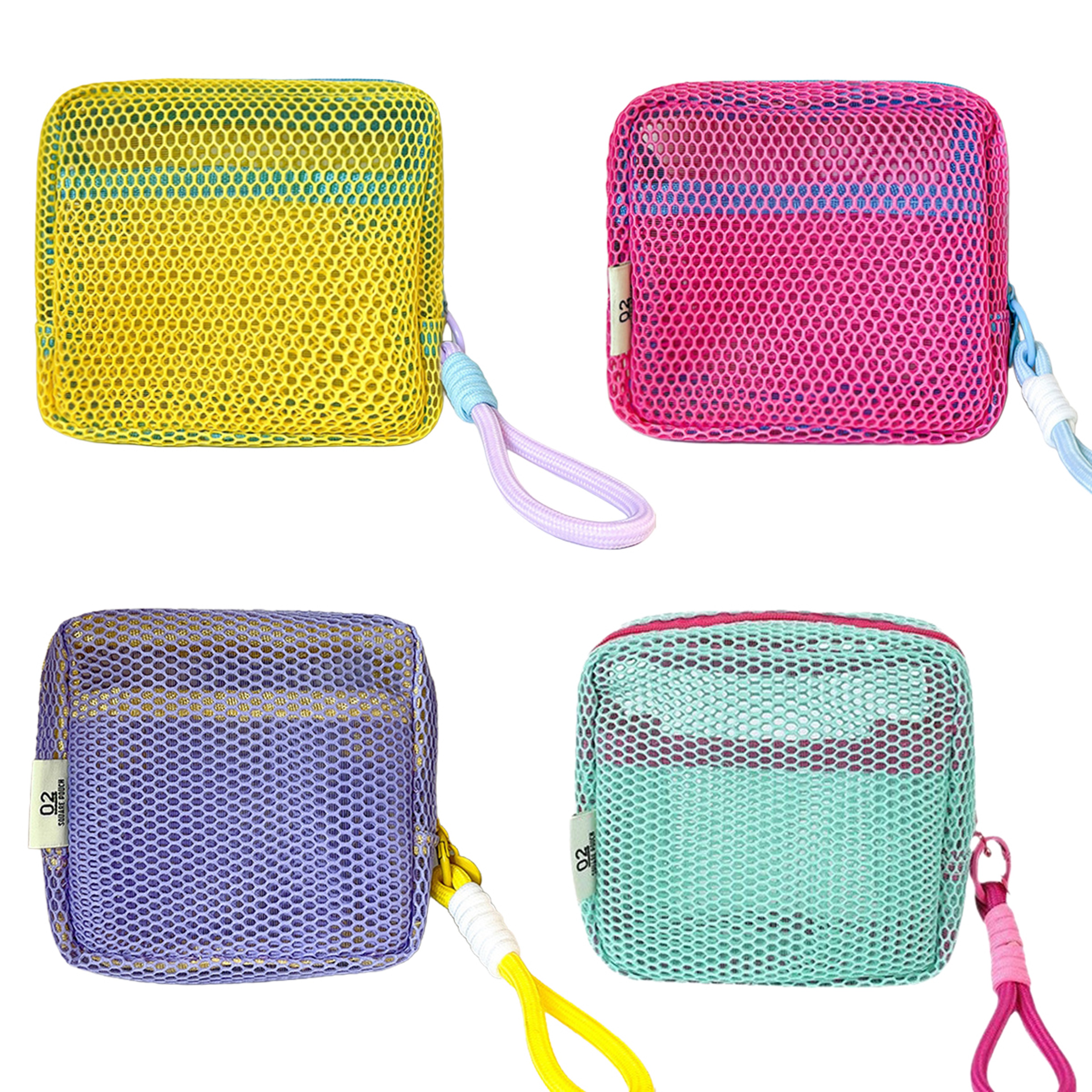 Clear Mesh Beach Pouch With Wrist Strap Travel Cosmetic Organizer 10