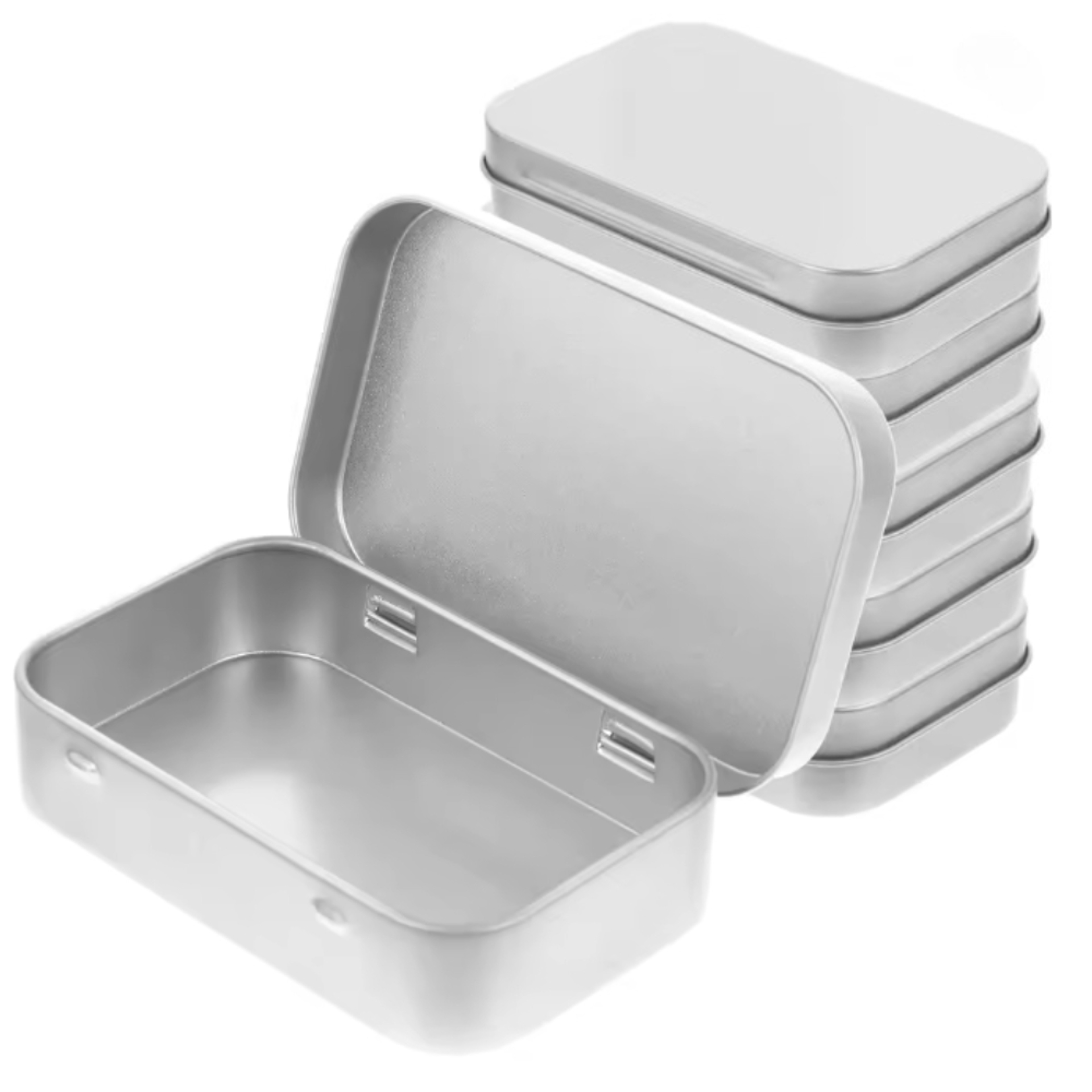 Portable Mini Tin Box with Hinged Lid for Candy Jewelry and Small Item Storage – view 1