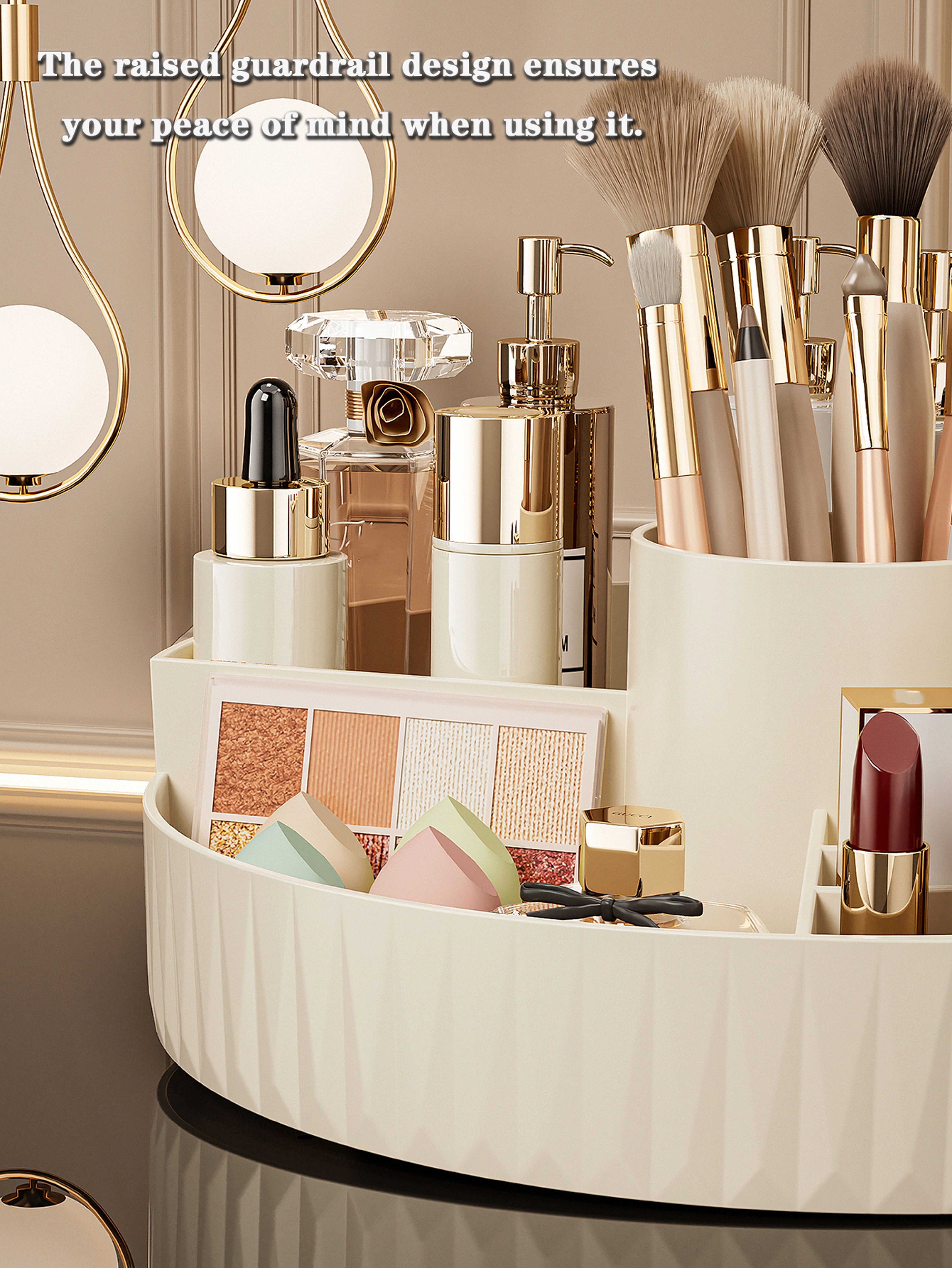 Rotating Makeup Organizer Multi Compartment Cosmetic Storage Organizer for Vanity and Bathroom – view 6