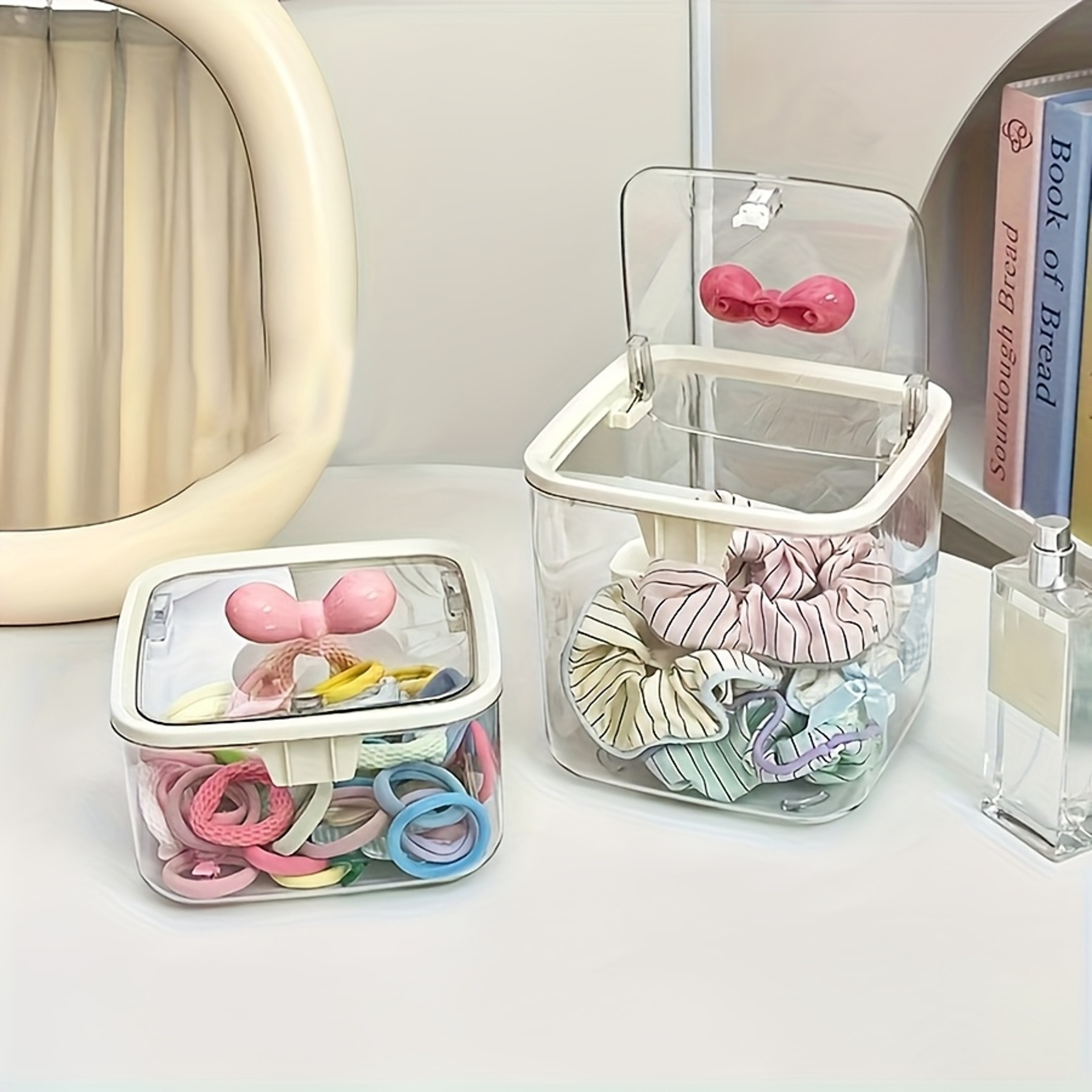 Dustproof Hair Accessories Organizer Box for Vanity and Bathroom Storage – view 1