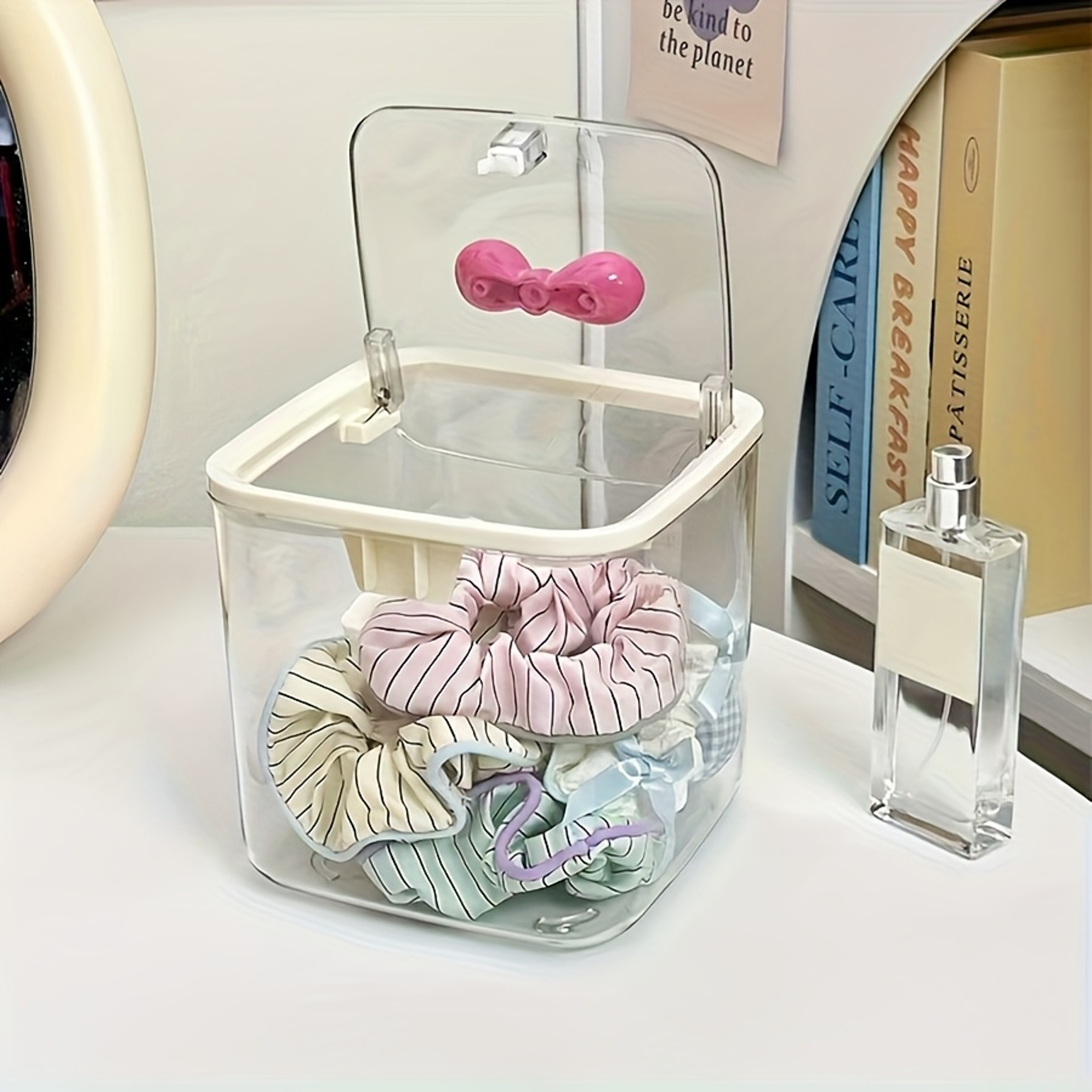 Dustproof Hair Accessories Organizer Box for Vanity and Bathroom Storage – view 3