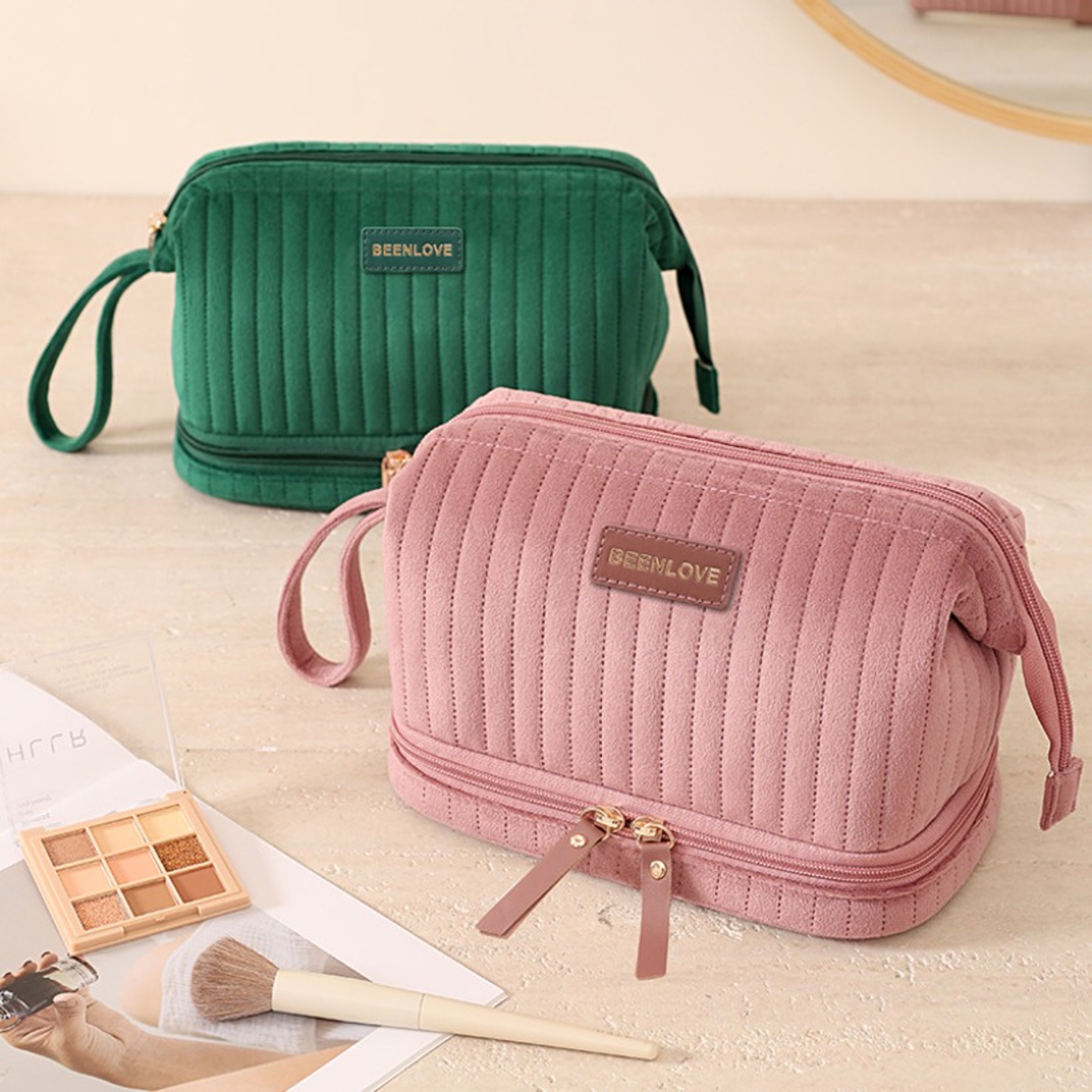 Large Capacity Travel Makeup Bag with Multi Compartment Cosmetic Organizer – view 4