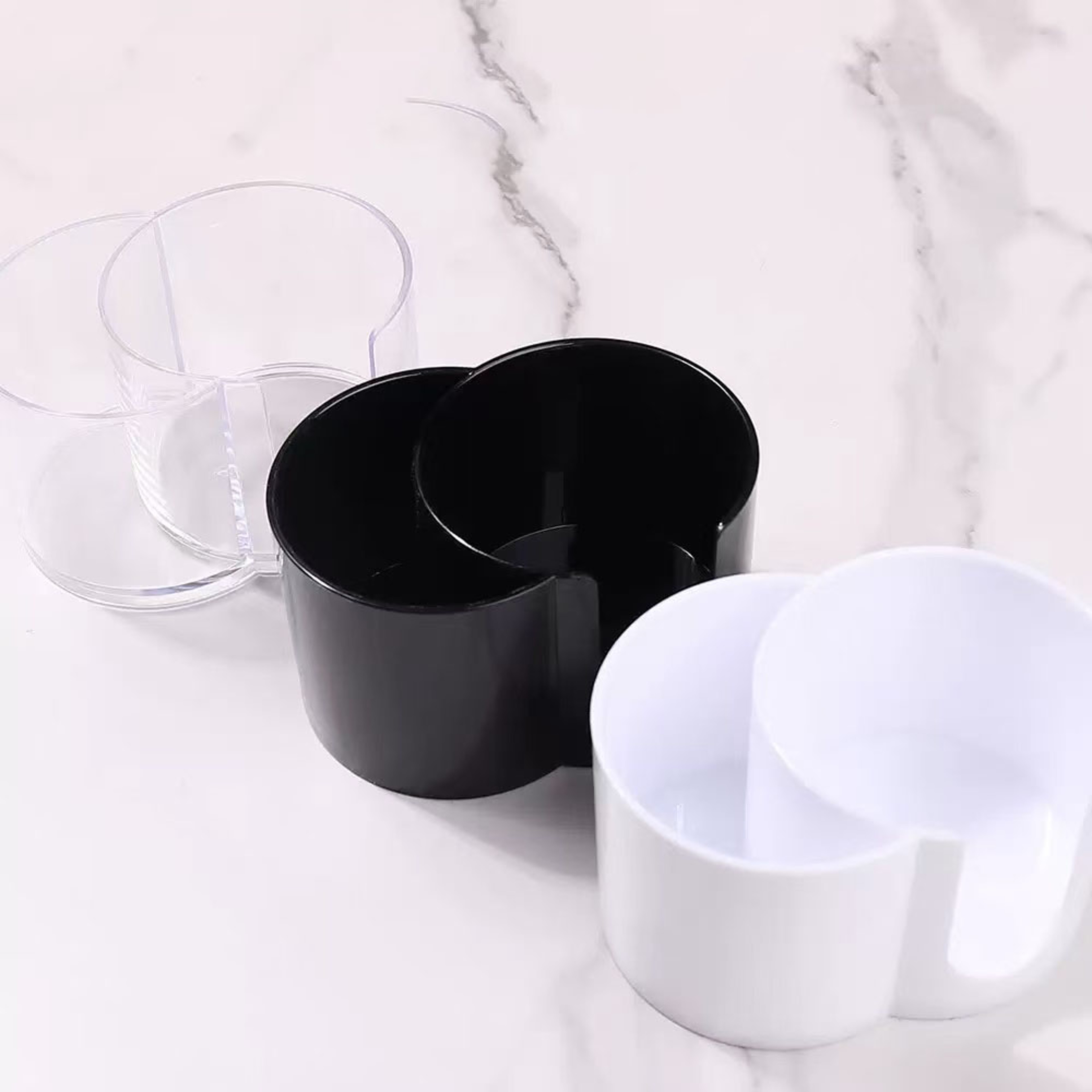 2 Section Q Tip Holder Dispenser and Cotton Pad Holder for Bathroom Vanity Storage – view 5