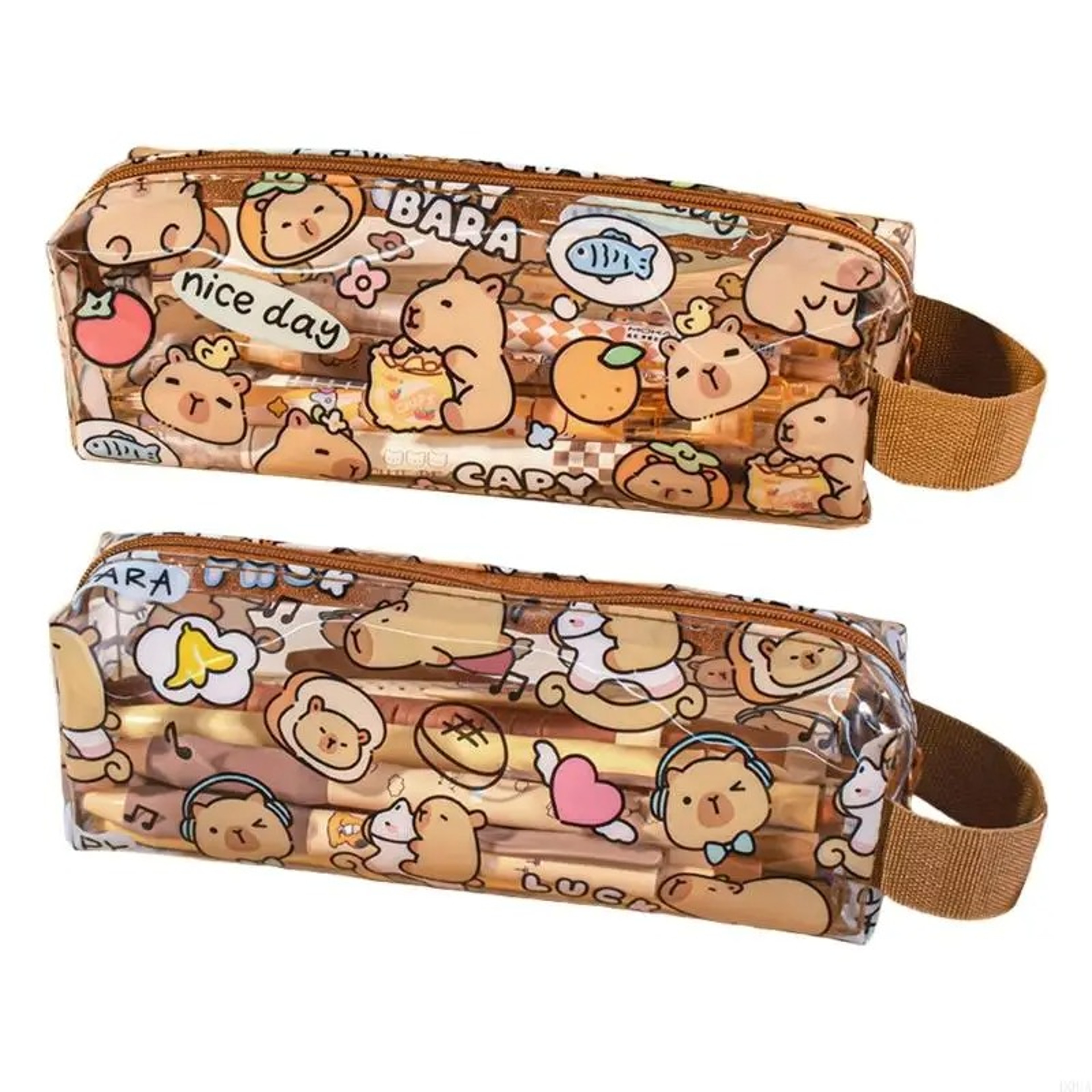 Cute Capybara Pencil Case Waterproof PVC Kawaii Pencil Pouch for School – view 1