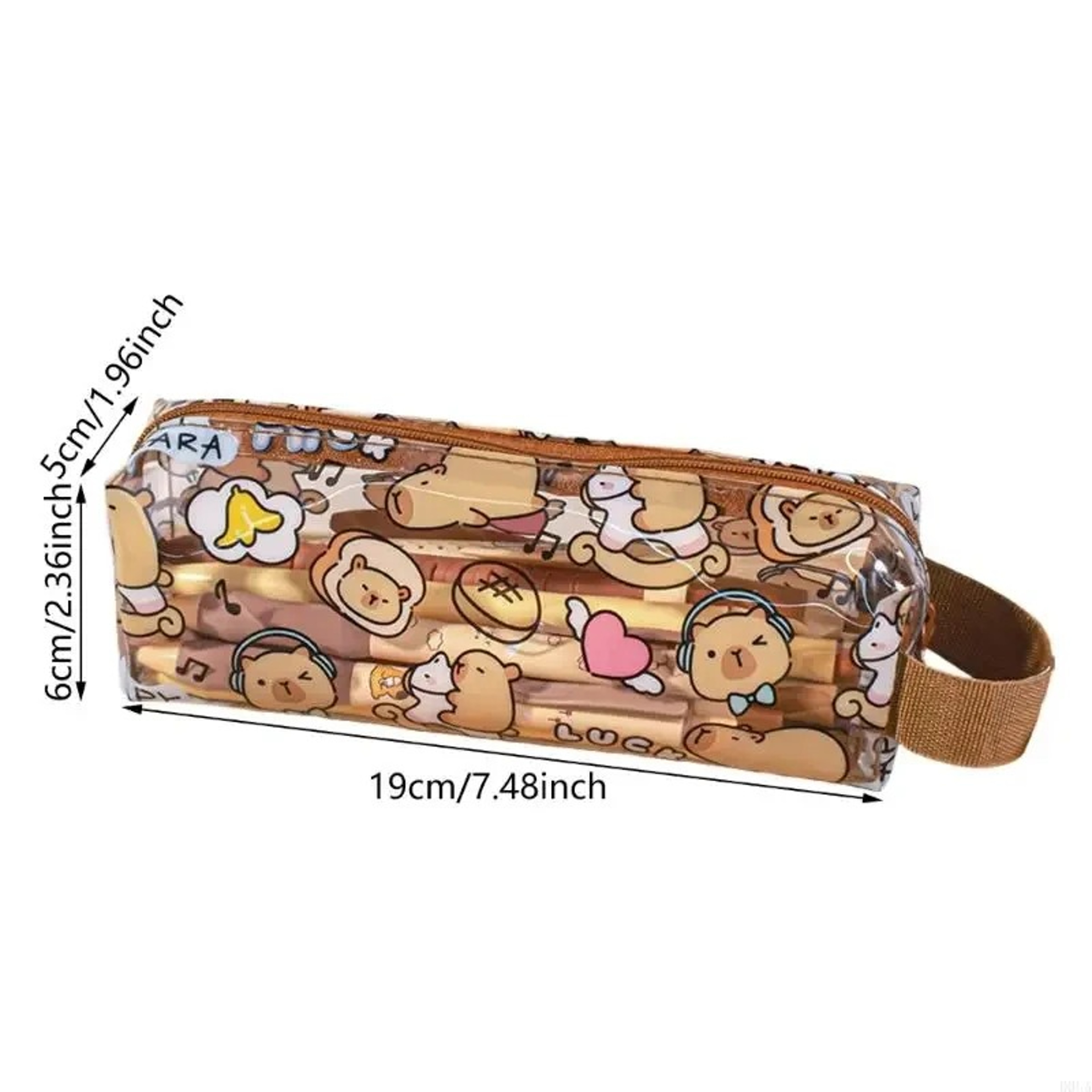Cute Capybara Pencil Case Waterproof PVC Kawaii Pencil Pouch for School – view 5