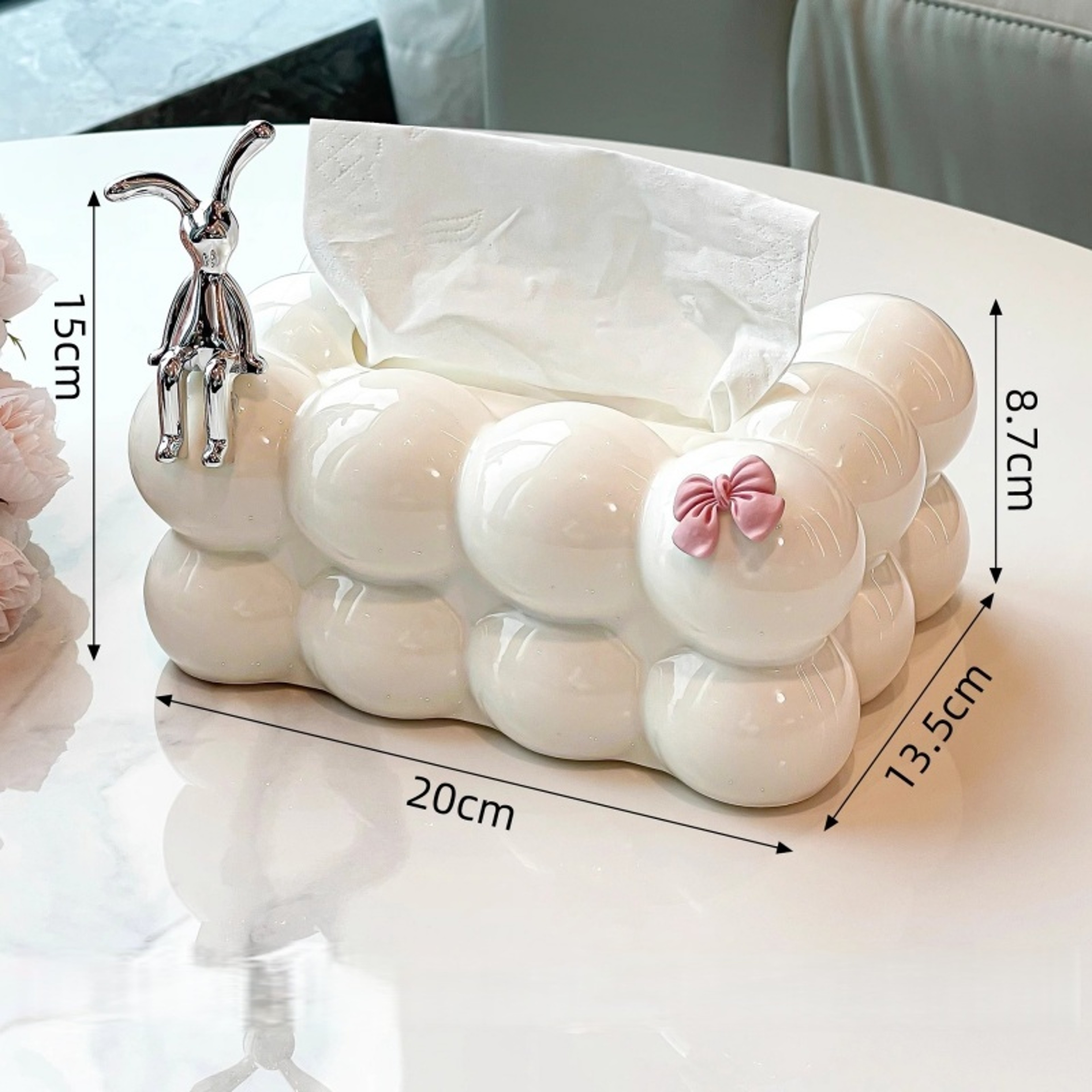 Cotton Candy Cloud Tissue Box Cute Bubble Tissue Box Holder for Modern Home Decor – view 2