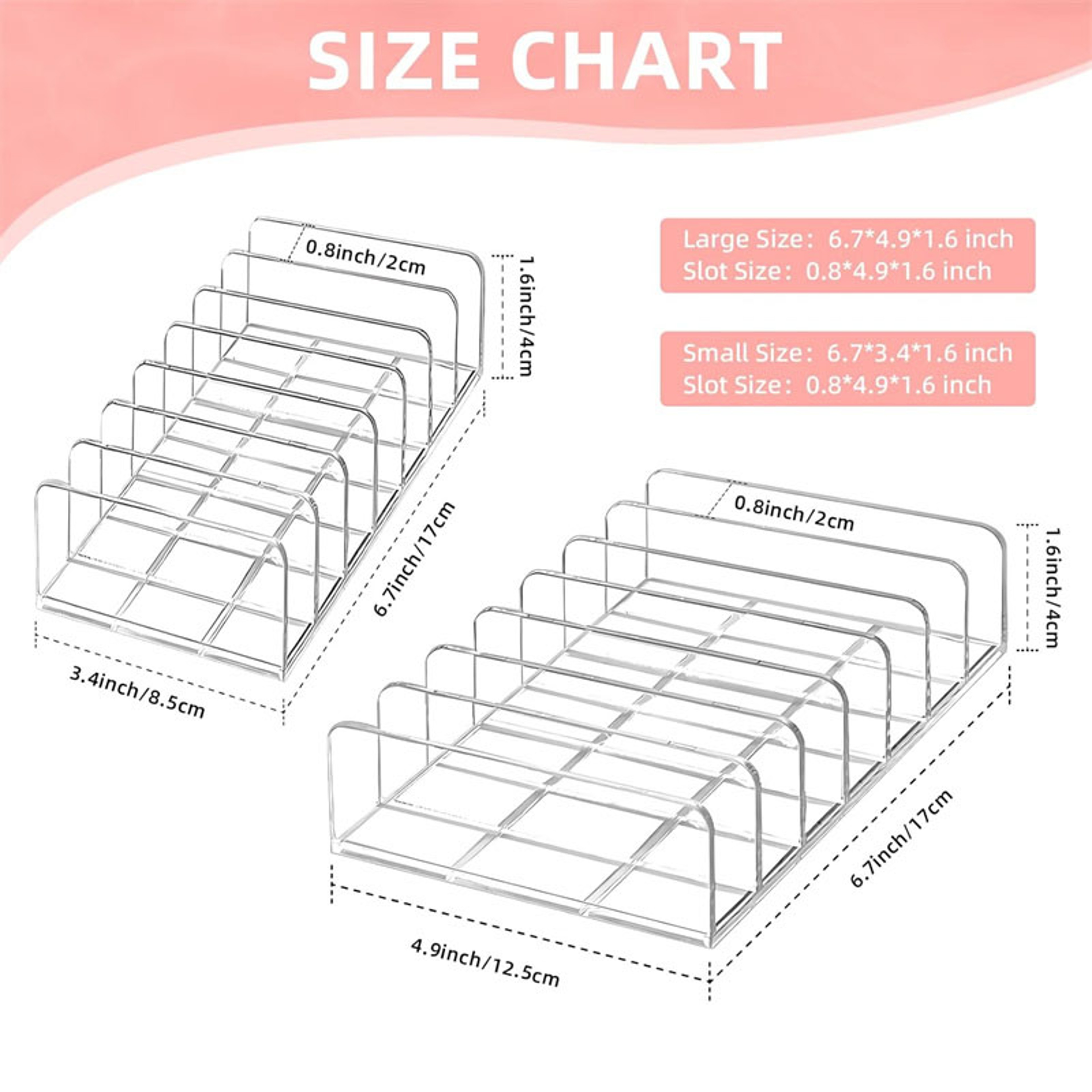 7 Section Acrylic Makeup Organizer Clear Eyeshadow Palette Organizer For Vanity Storage 4