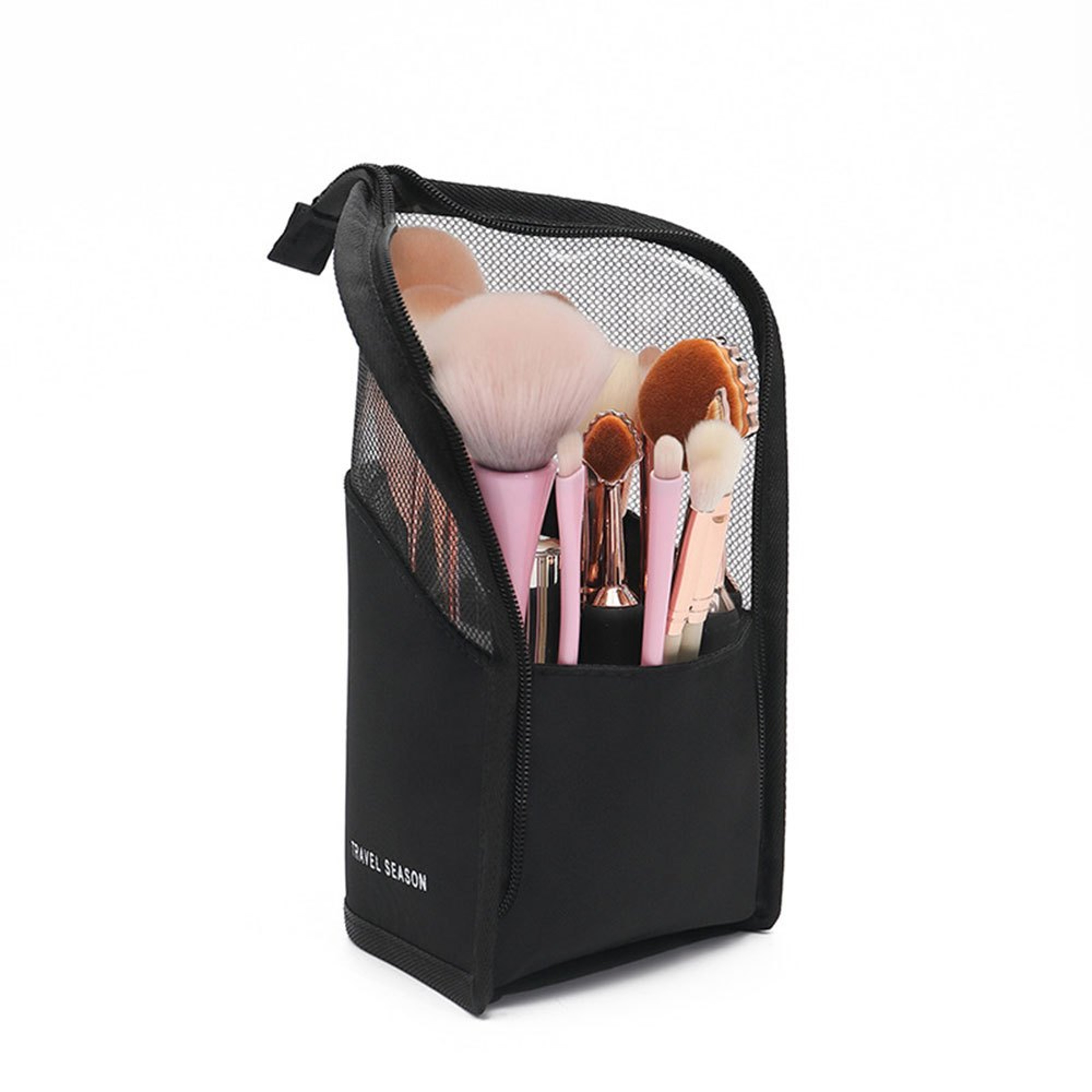 Clear Travel Makeup Bag Stand Up Makeup Brush Holder and Cosmetic Organizer – view 9