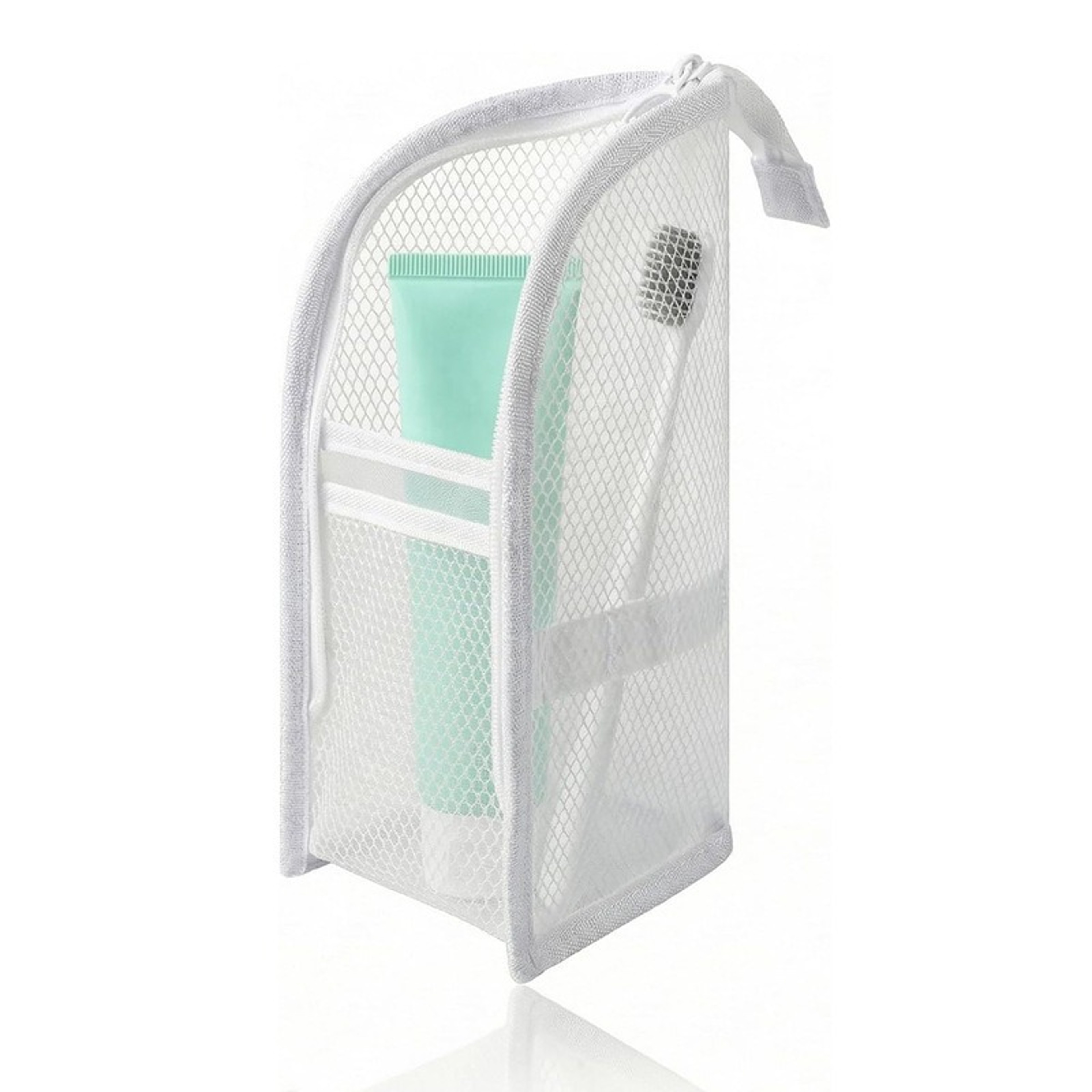 Standing Mesh Toiletry Bag Waterproof Travel Makeup Organizer For Cosmetics And Toothbrush Storage 5