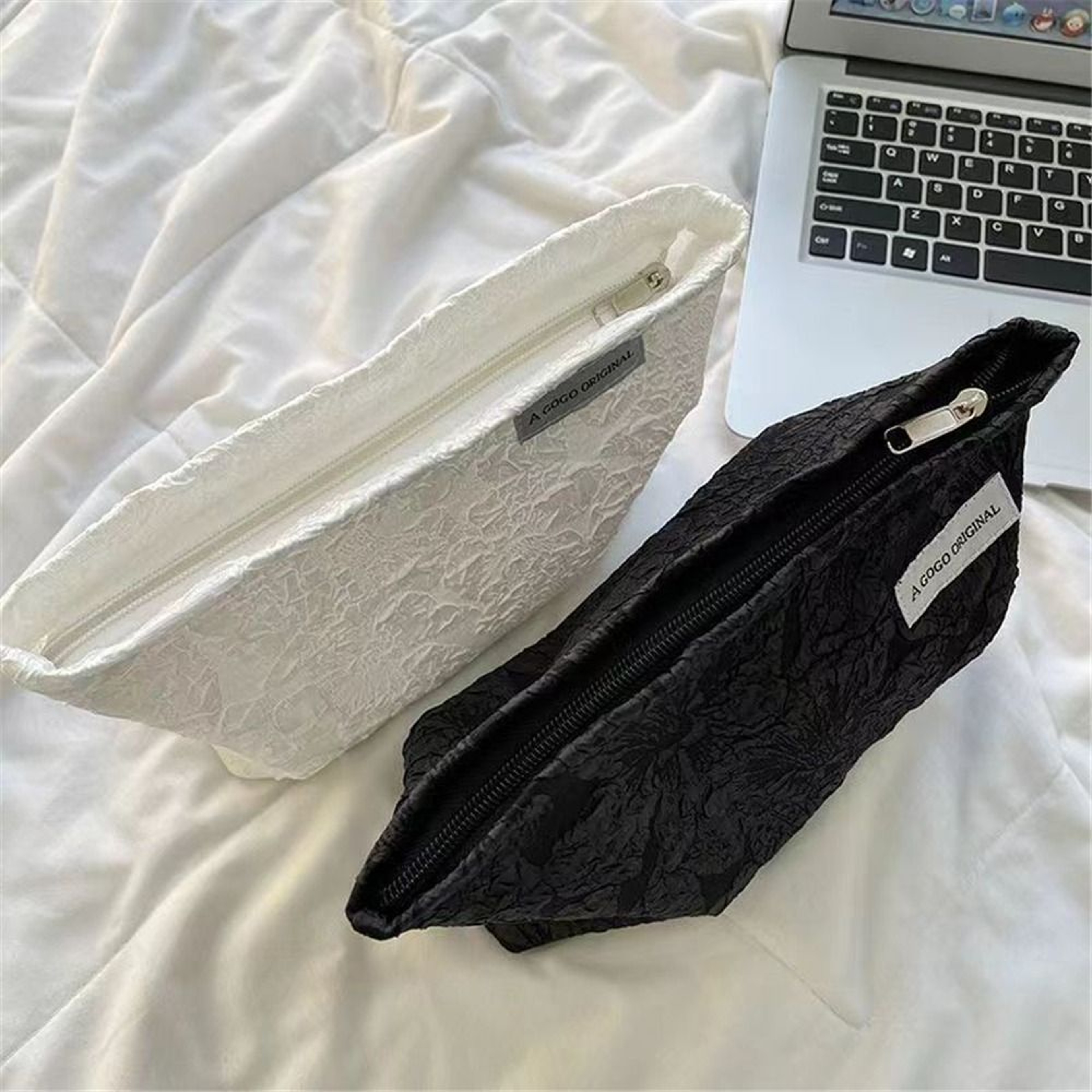 Floral Large Capacity Makeup Bag Corduroy Travel Cosmetic Organizer for Women – view 4