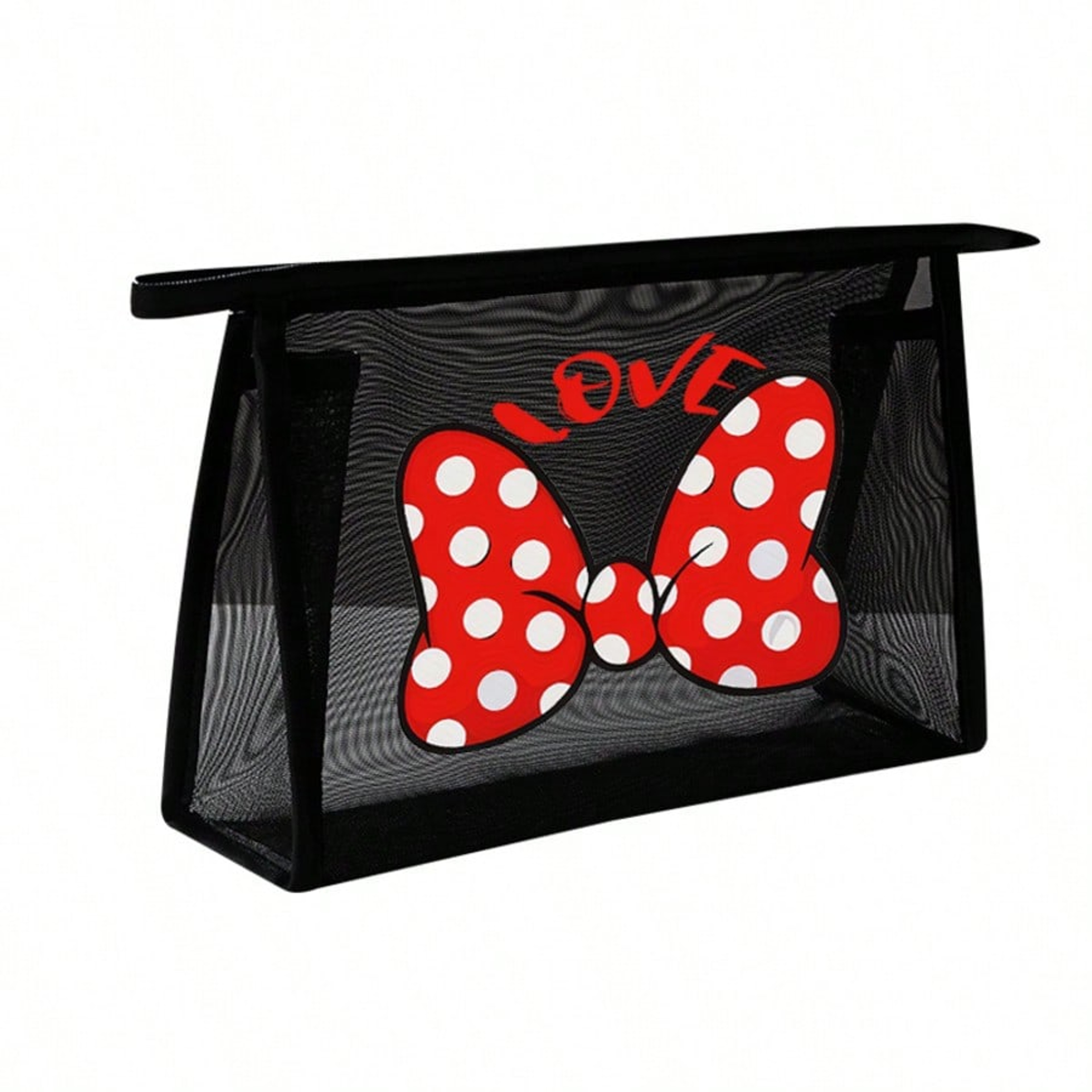 Black Bow Mesh Makeup Bag Portable Travel Cosmetic Bag and Toiletry Organizer – view 6