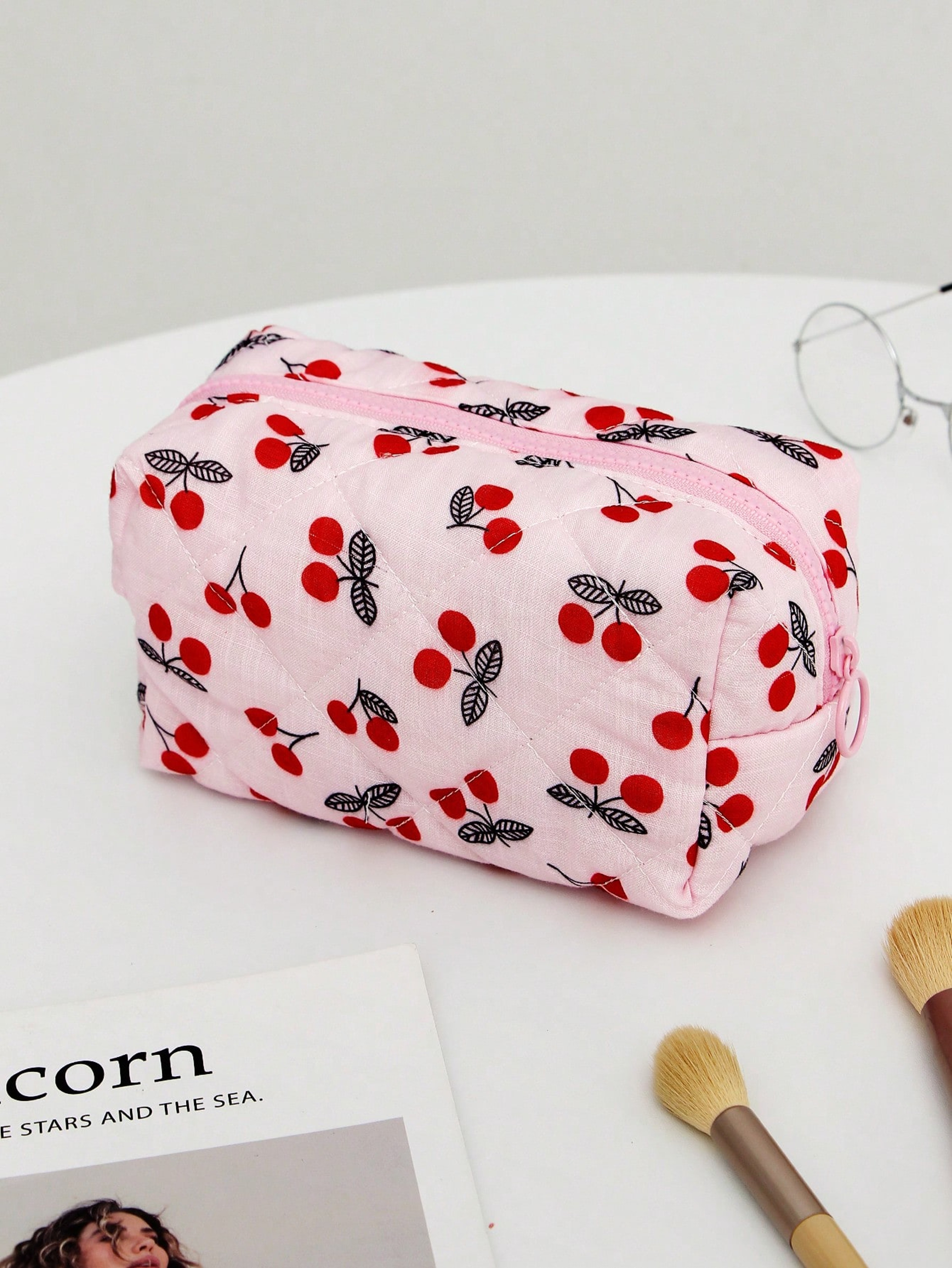 Cherry Bow Makeup Bag Cute Travel Cosmetic Organizer for Women – view 7